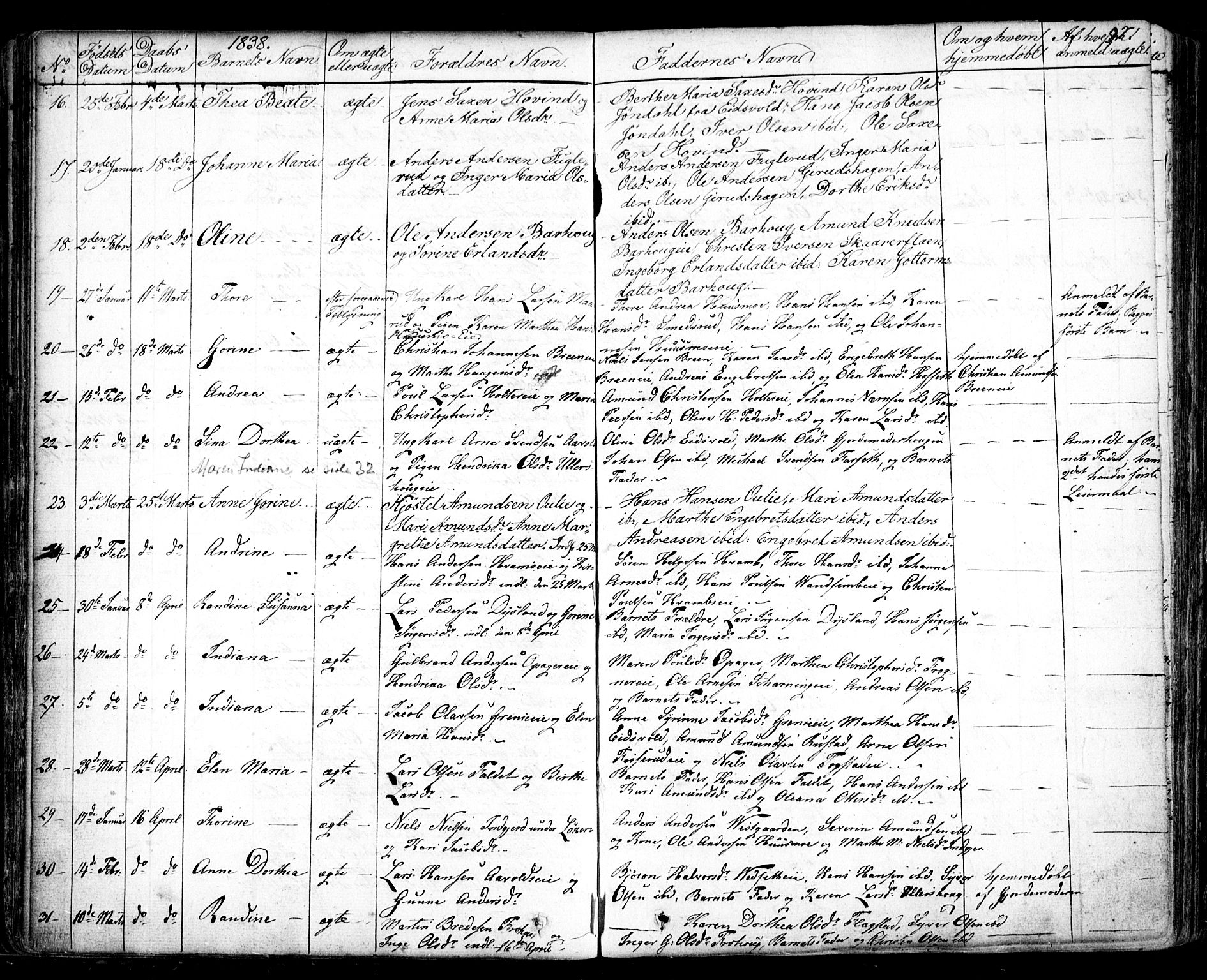 Nes prestekontor Kirkebøker, SAO/A-10410/F/Fa/L0006: Parish register (official) no. I 6, 1833-1845, p. 97