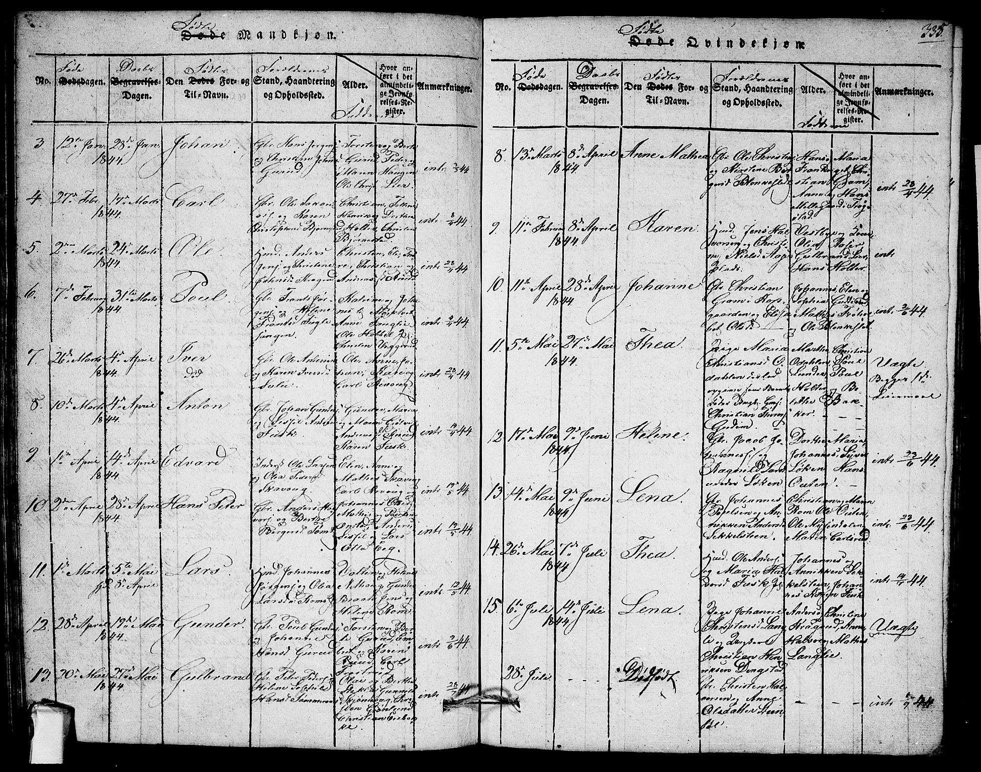 Askim prestekontor Kirkebøker, AV/SAO-A-10900/G/Ga/L0001: Parish register (copy) no. 1, 1817-1846, p. 334-335