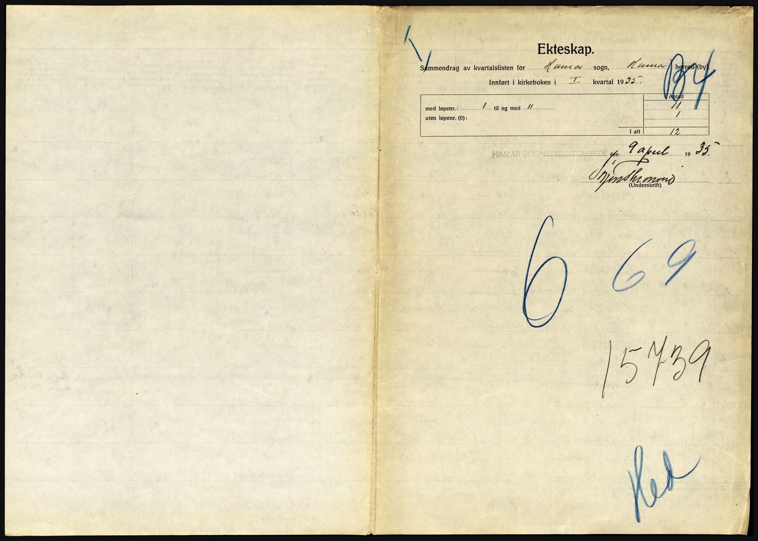 Statistisk sentralbyrå, Sosiodemografiske emner, Befolkning, AV/RA-S-2228/D/Df/Dfd/Dfde/L0010: Hedmark, 1935, p. 683