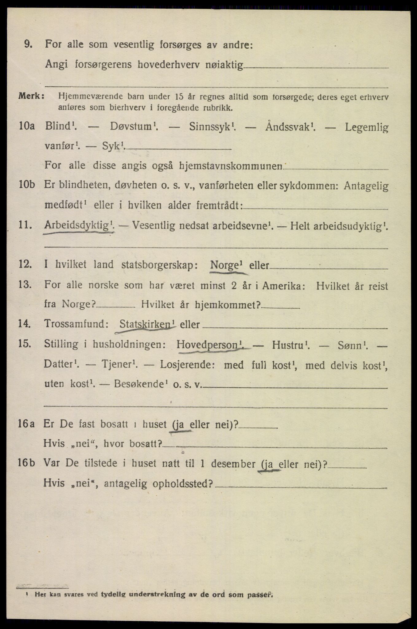 SAK, 1920 census for Spangereid, 1920, p. 1424