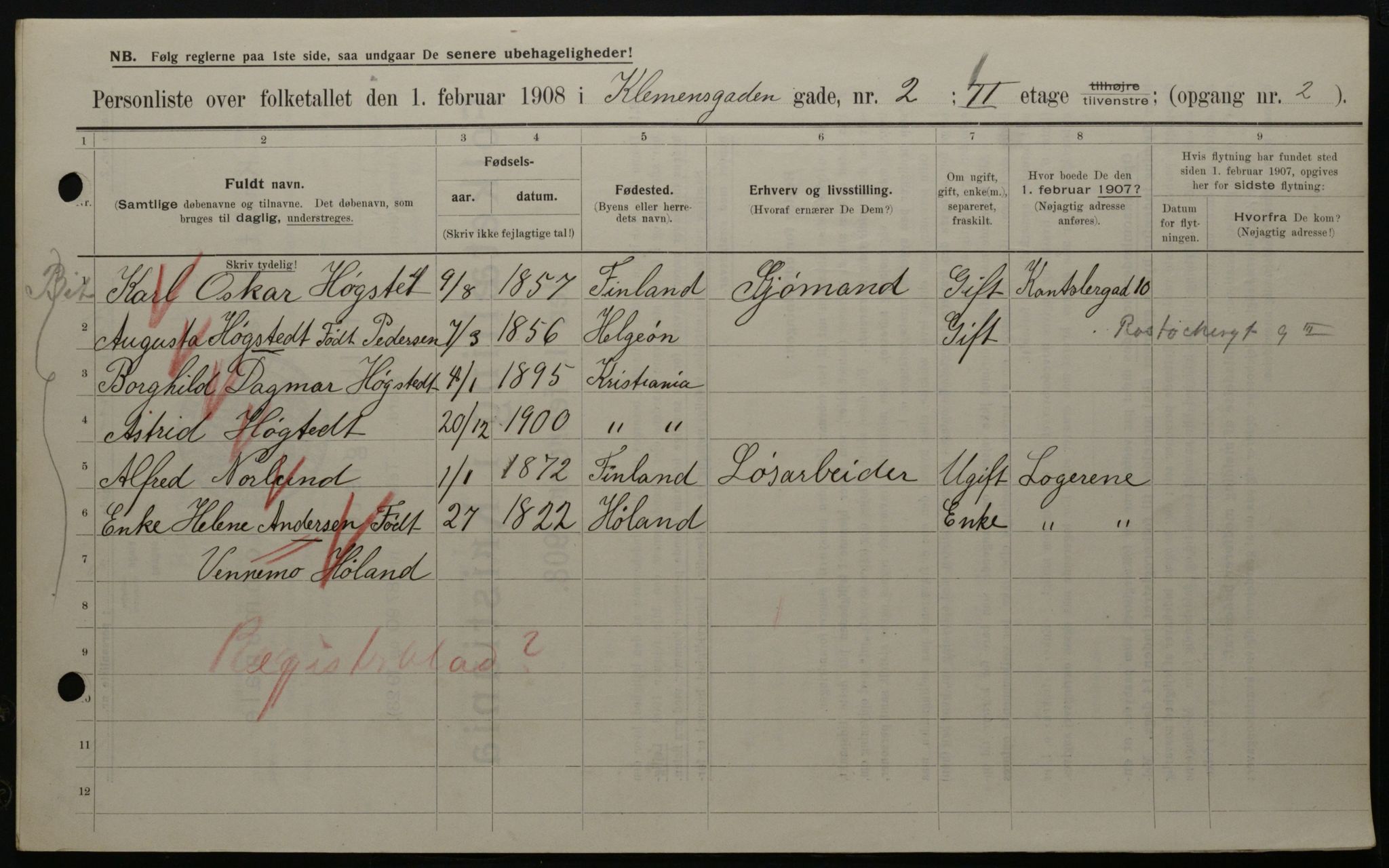 OBA, Municipal Census 1908 for Kristiania, 1908, p. 12006