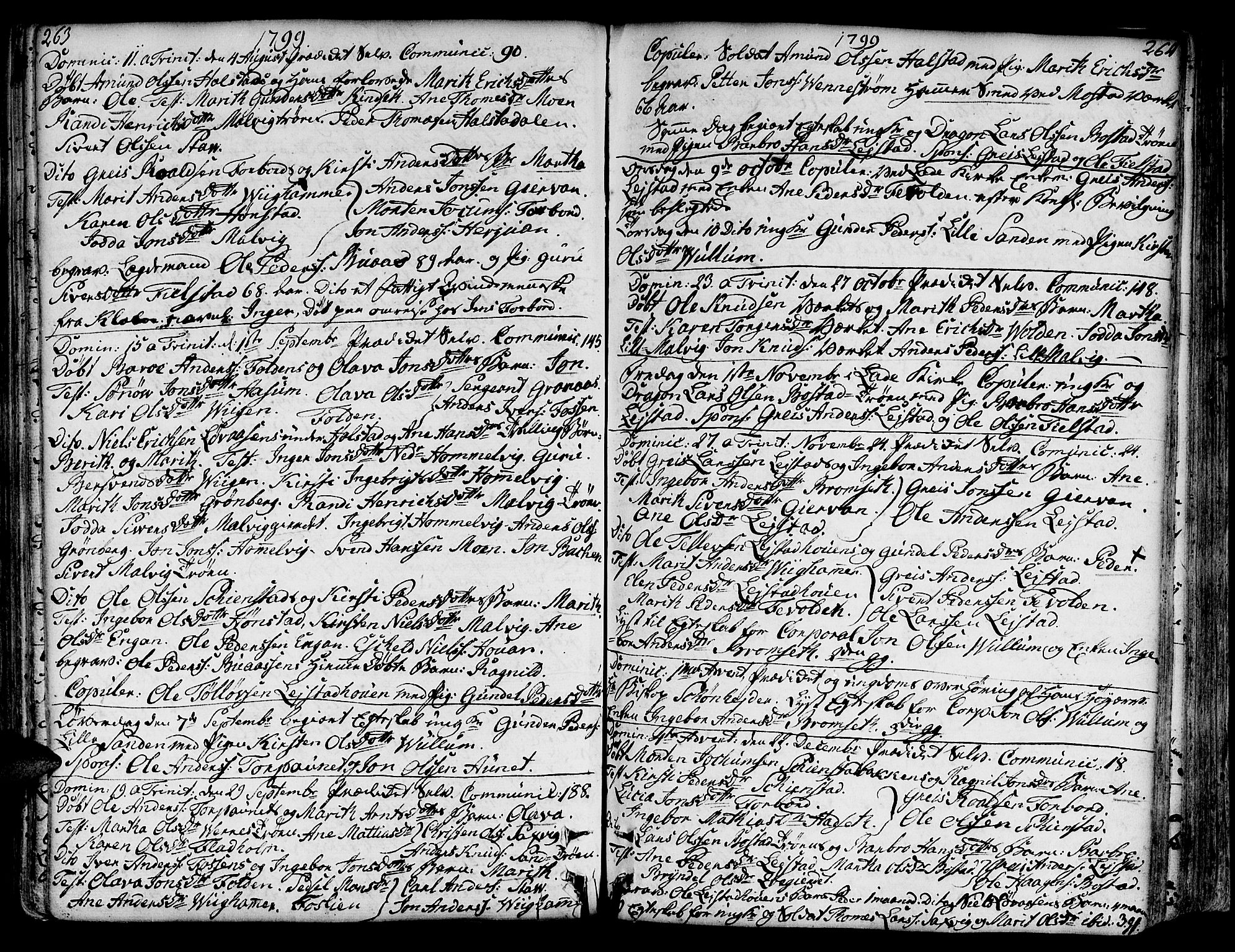 Ministerialprotokoller, klokkerbøker og fødselsregistre - Sør-Trøndelag, SAT/A-1456/606/L0281: Parish register (official) no. 606A02 /2, 1781-1817, p. 263-264