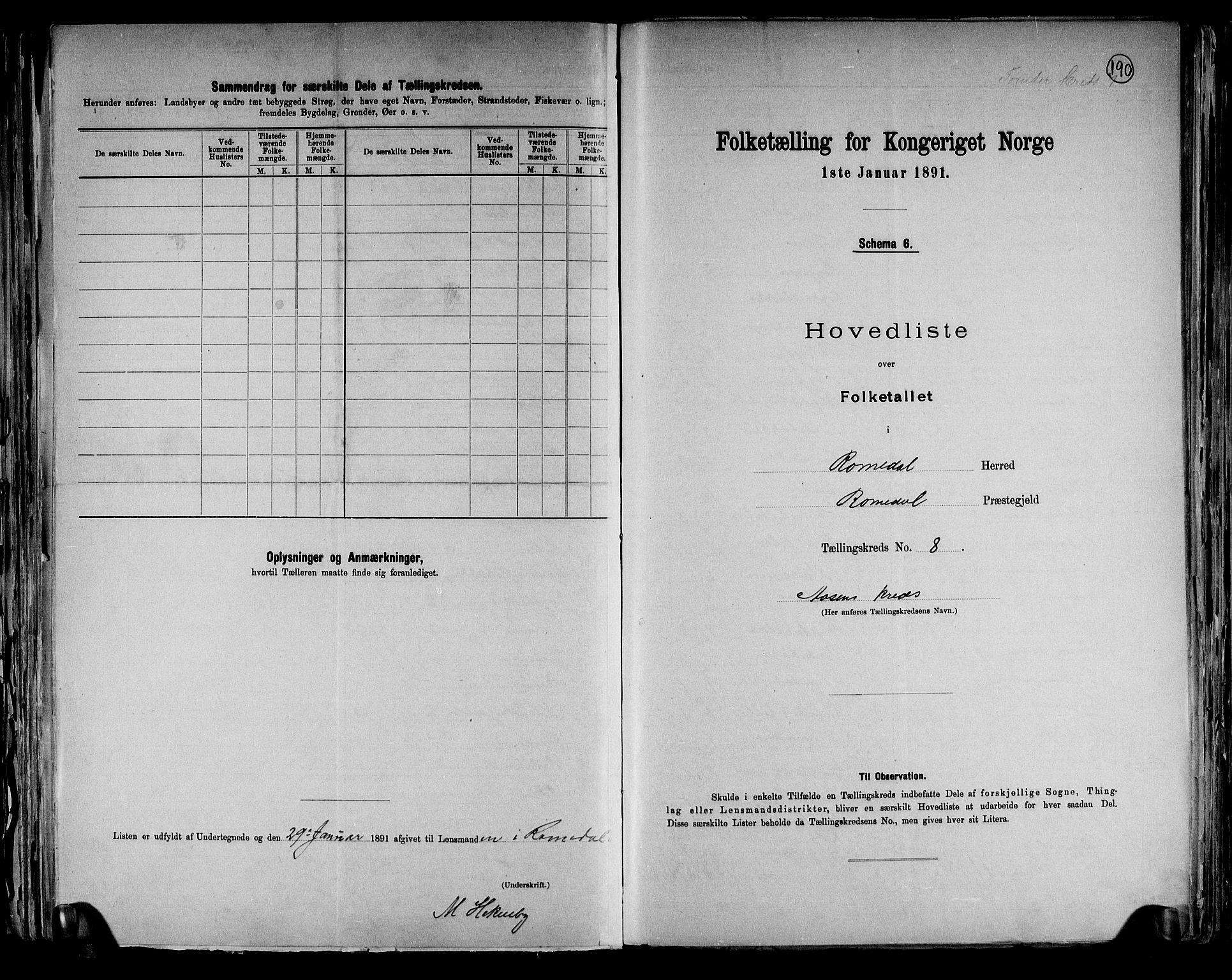 RA, 1891 census for 0416 Romedal, 1891, p. 19