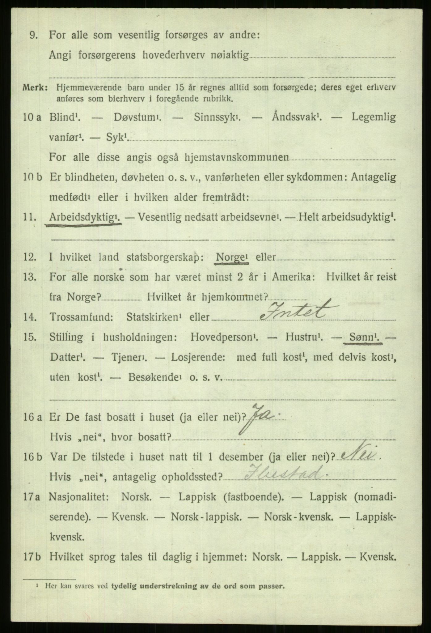 SATØ, 1920 census for Trondenes, 1920, p. 20810