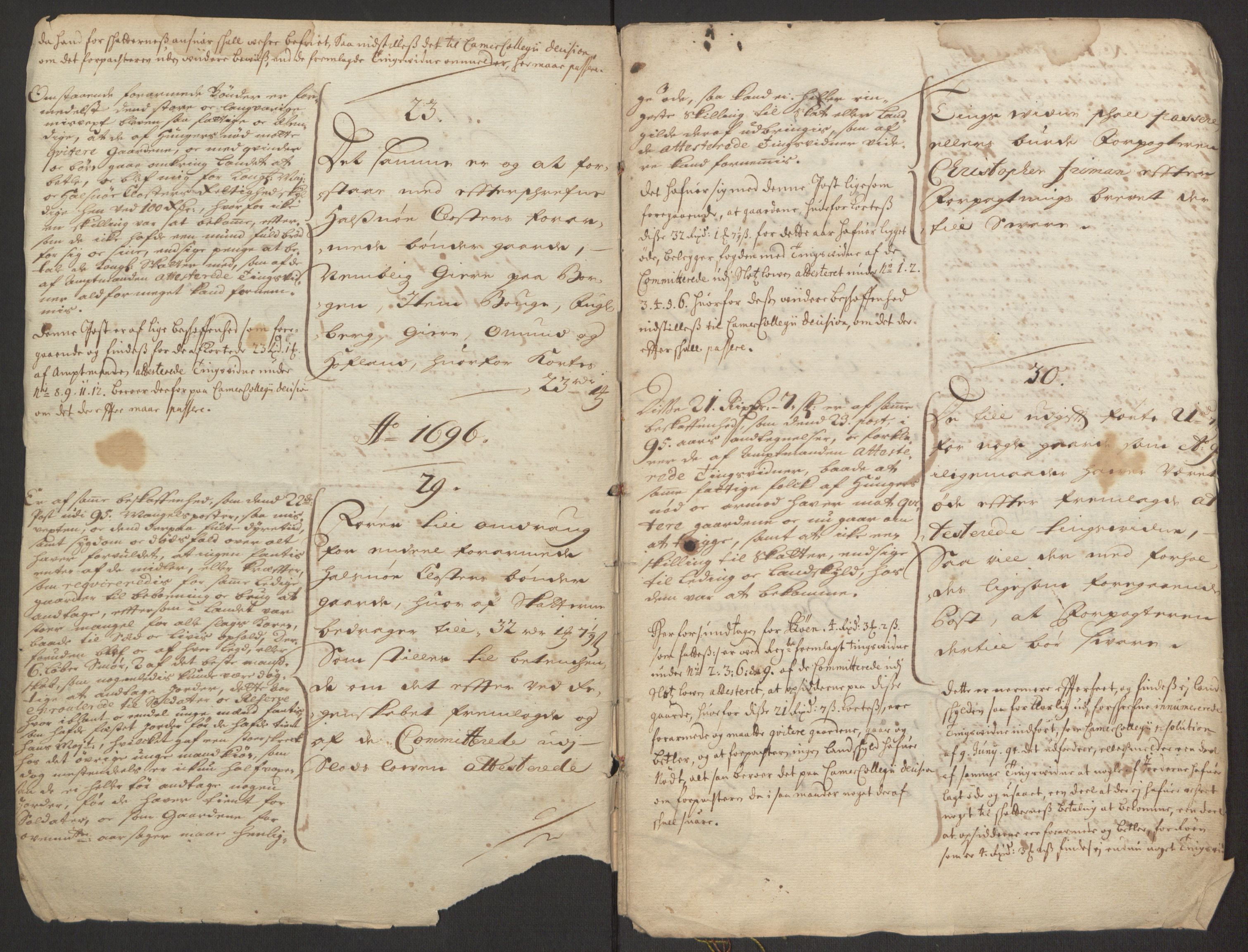 Rentekammeret inntil 1814, Reviderte regnskaper, Fogderegnskap, RA/EA-4092/R48/L2976: Fogderegnskap Sunnhordland og Hardanger, 1695-1696, p. 482
