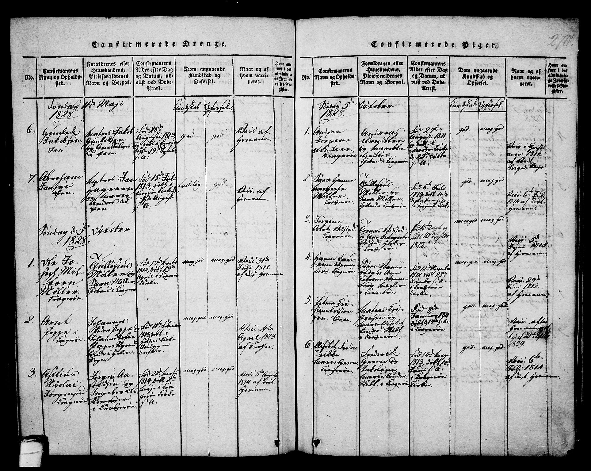 Kragerø kirkebøker, AV/SAKO-A-278/G/Ga/L0002: Parish register (copy) no. 2, 1814-1831, p. 270