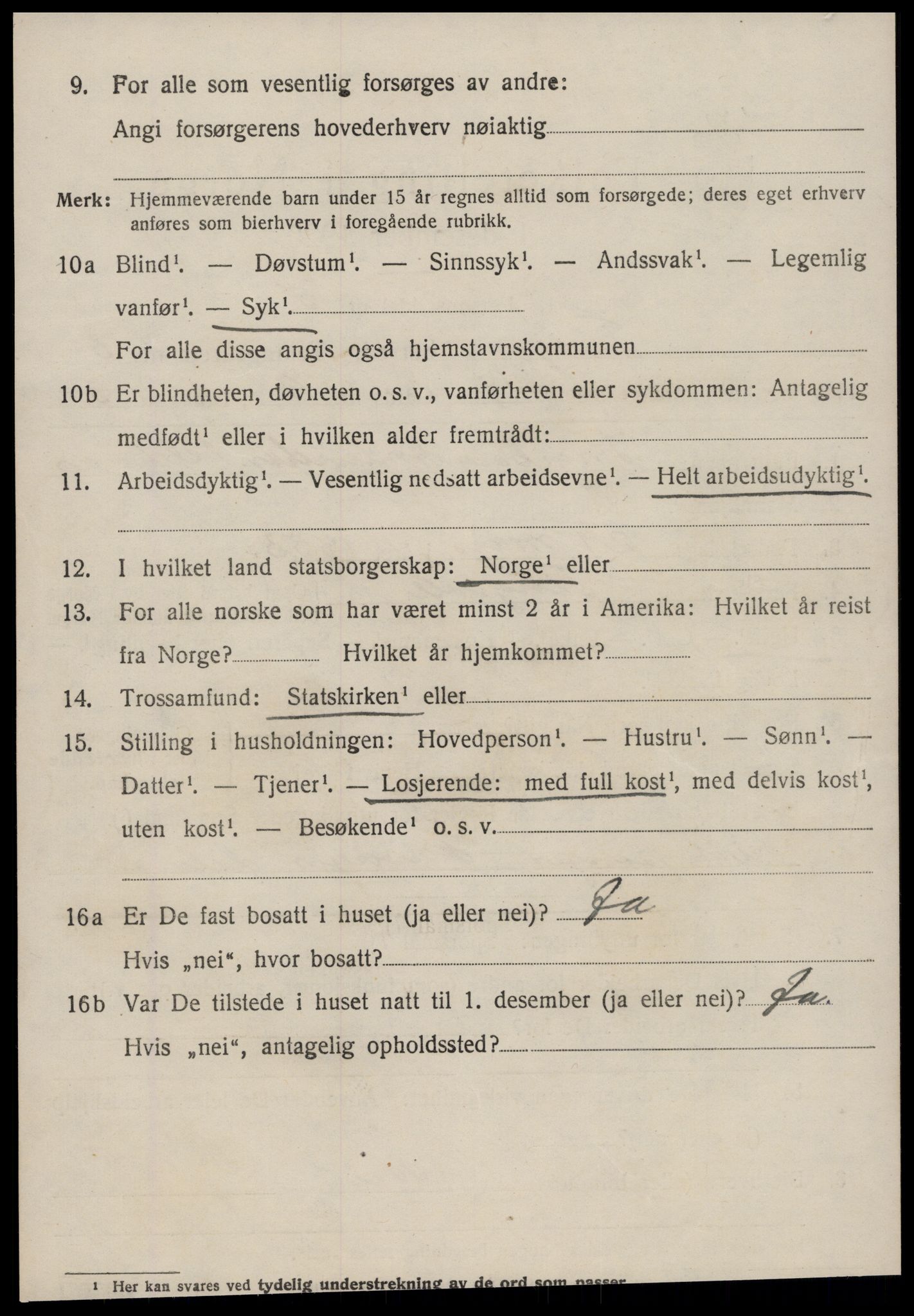 SAT, 1920 census for Tingvoll, 1920, p. 1797