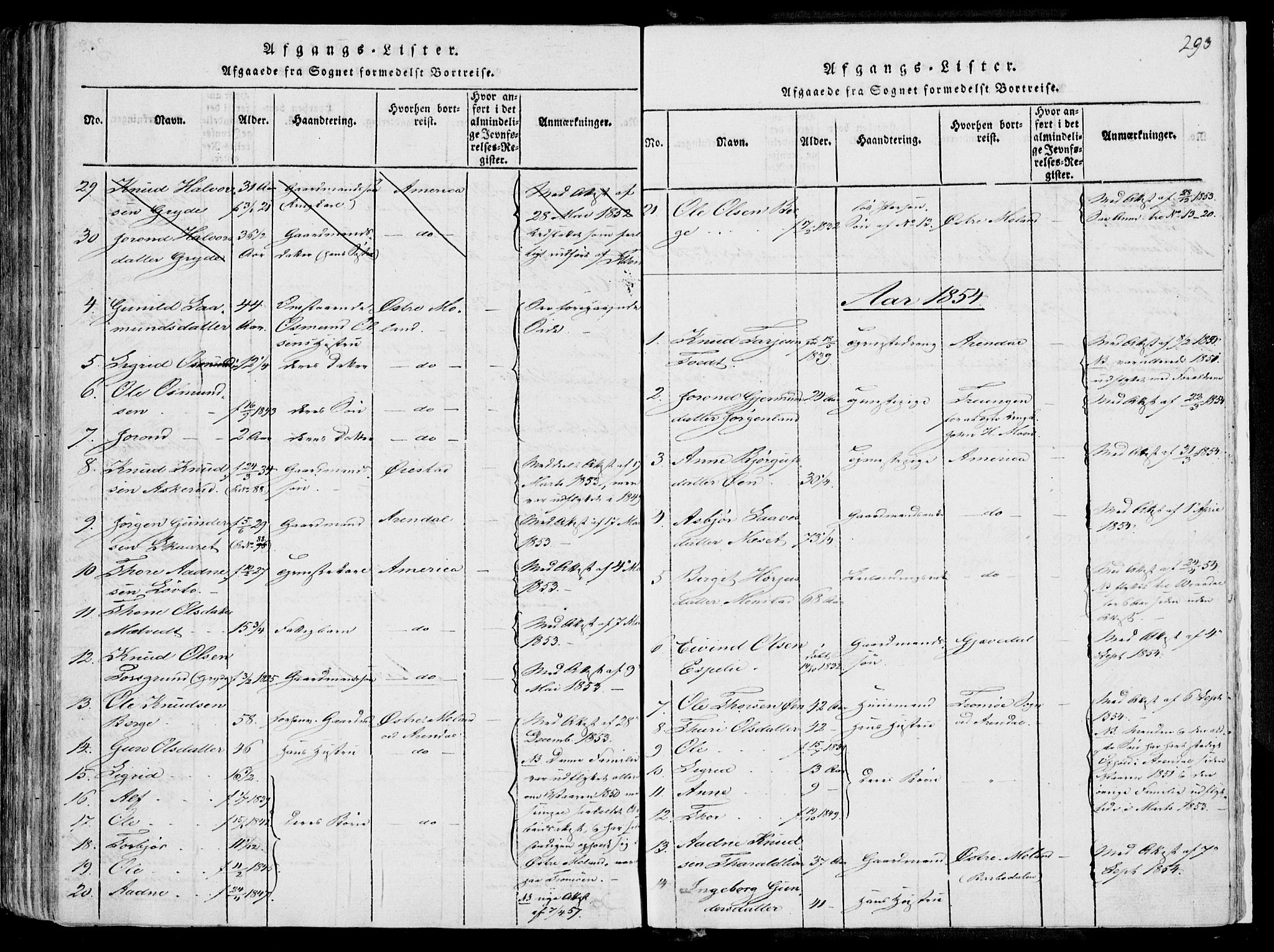 Fyresdal kirkebøker, SAKO/A-263/F/Fa/L0004: Parish register (official) no. I 4, 1815-1854, p. 293