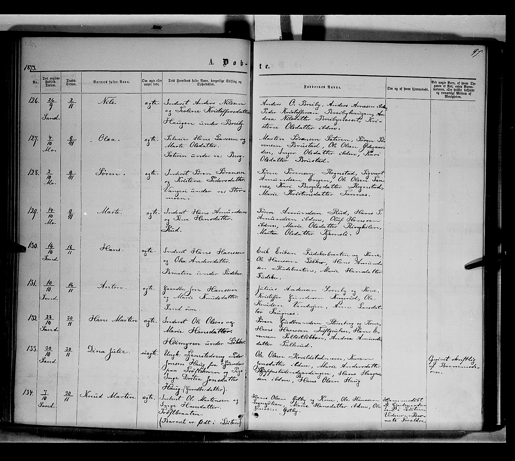 Nord-Odal prestekontor, AV/SAH-PREST-032/H/Ha/Haa/L0004: Parish register (official) no. 4, 1866-1873, p. 97