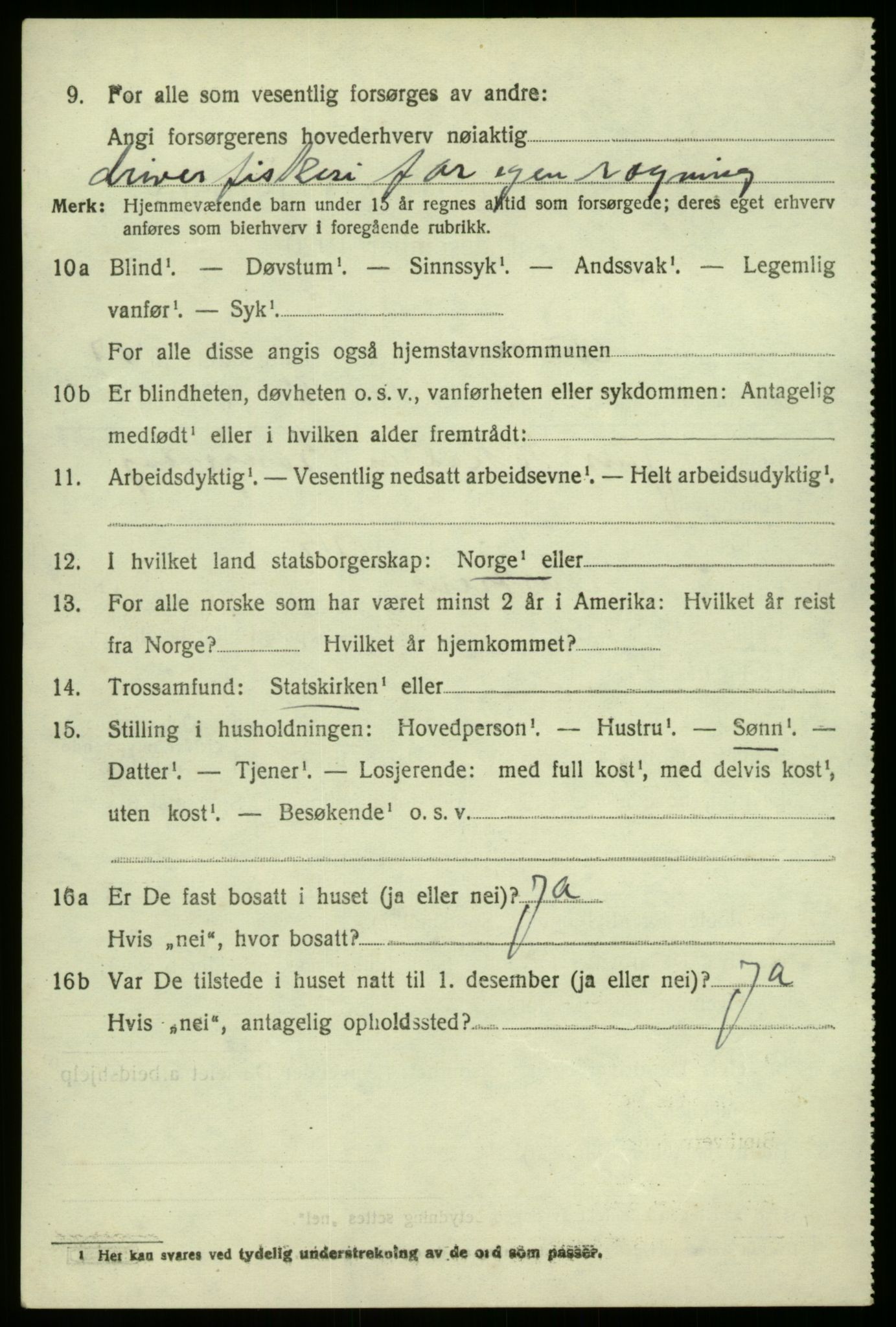 SAB, 1920 census for Austrheim, 1920, p. 5417