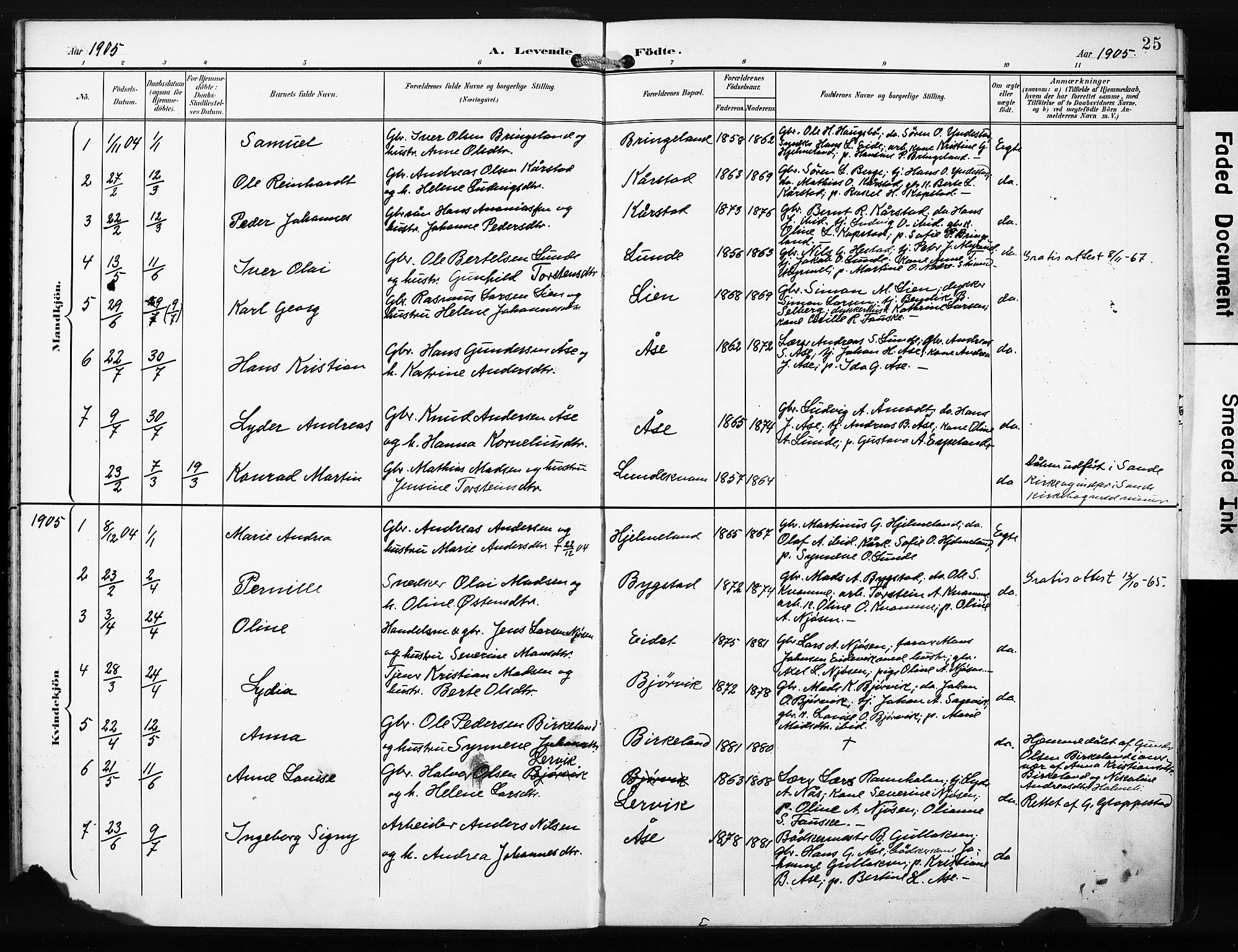 Gaular sokneprestembete, AV/SAB-A-80001/H/Haa: Parish register (official) no. C 2, 1898-1910, p. 25