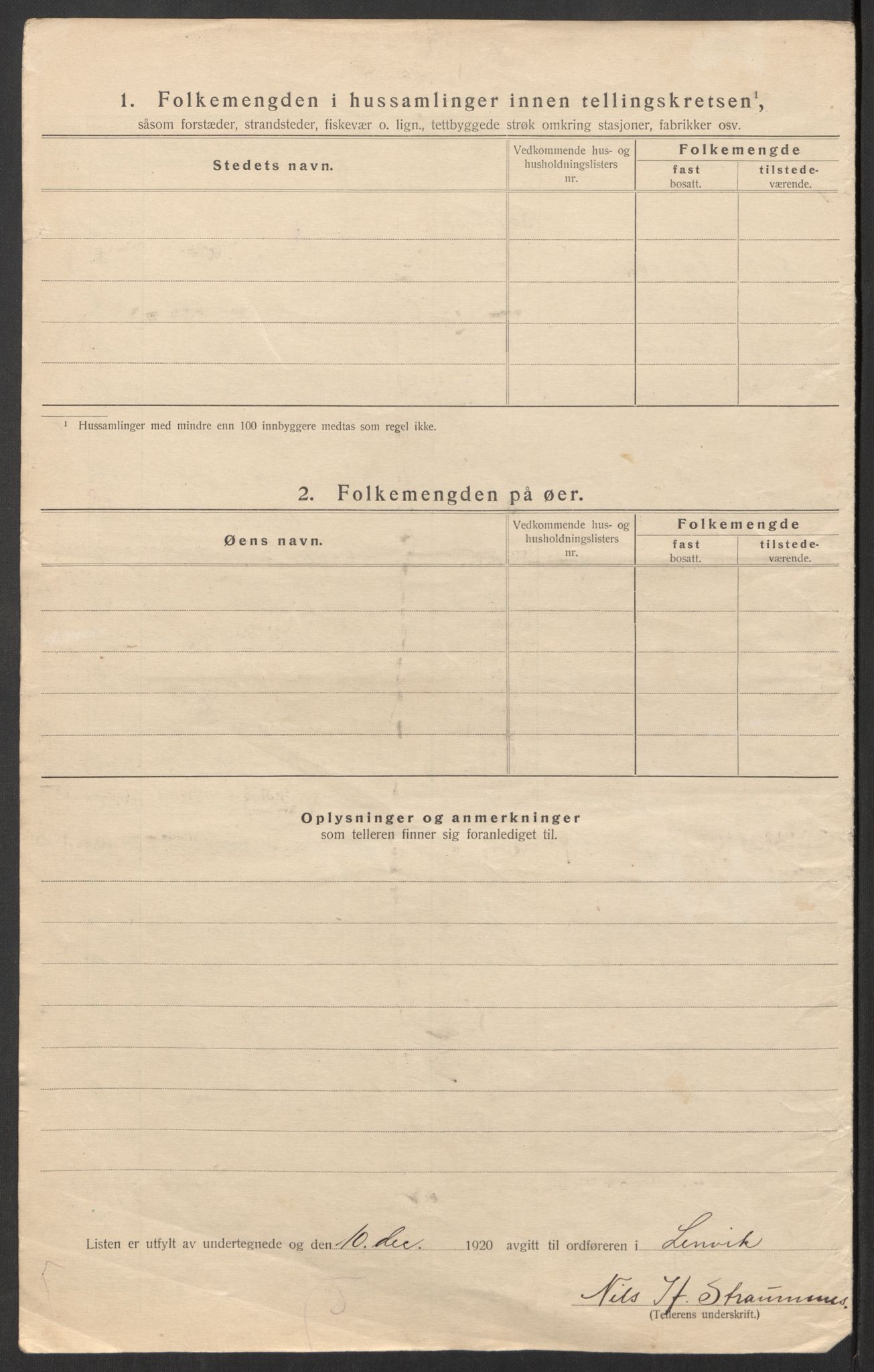 SATØ, 1920 census for Lenvik, 1920, p. 8