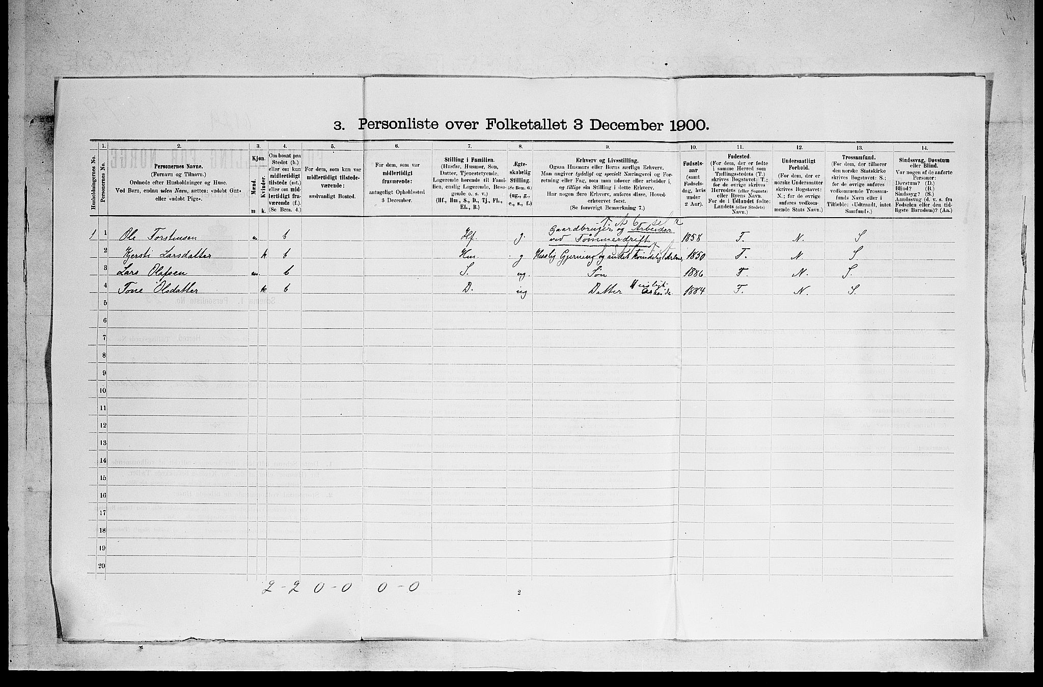 SAKO, 1900 census for Sauherad, 1900, p. 42