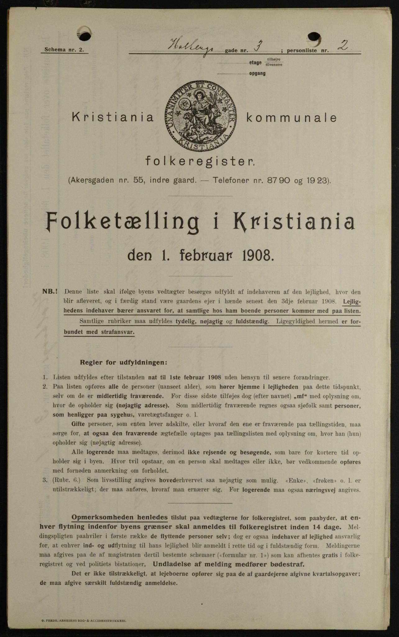 OBA, Municipal Census 1908 for Kristiania, 1908, p. 36195