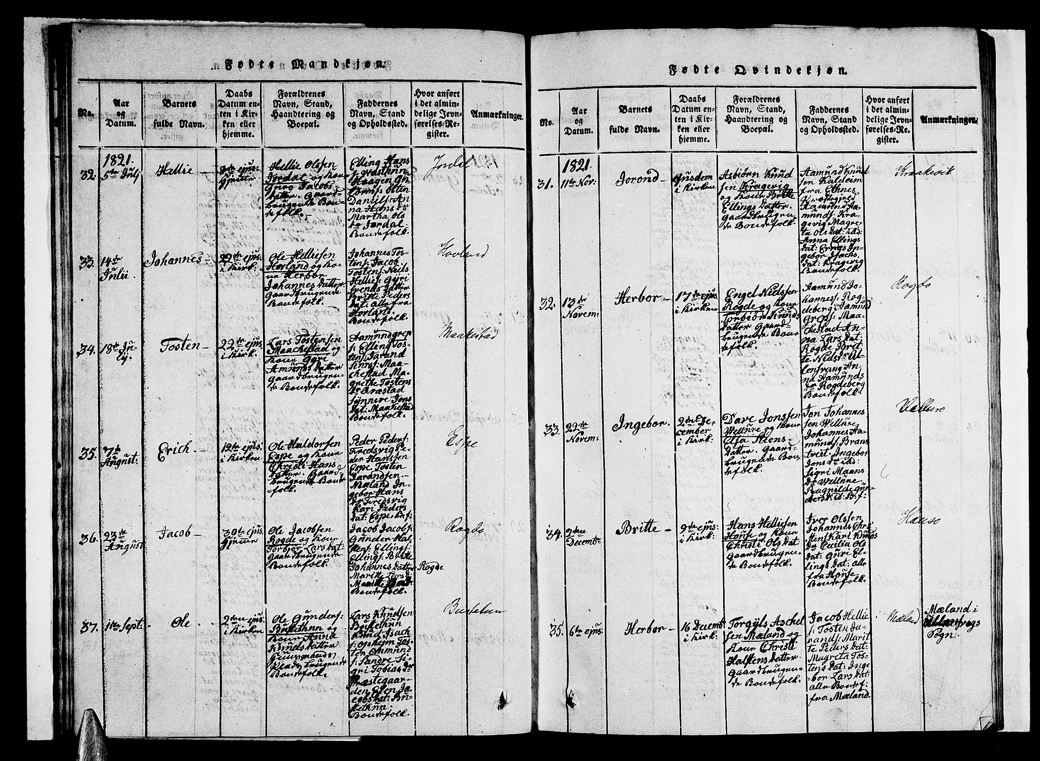 Ullensvang sokneprestembete, AV/SAB-A-78701/H/Haa: Parish register (official) no. A 9, 1819-1826