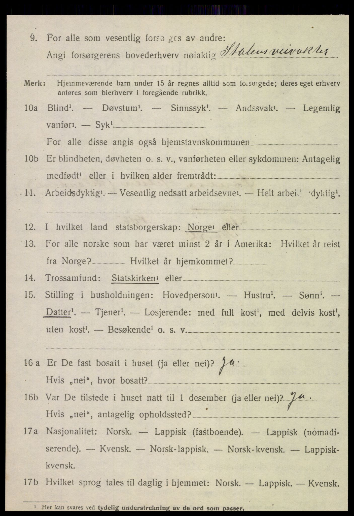 SAT, 1920 census for Nordli, 1920, p. 1834