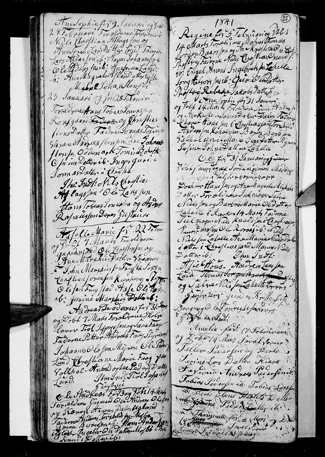 Oddernes sokneprestkontor, SAK/1111-0033/F/Fb/Fba/L0004: Parish register (copy) no. B 4, 1837-1846, p. 25