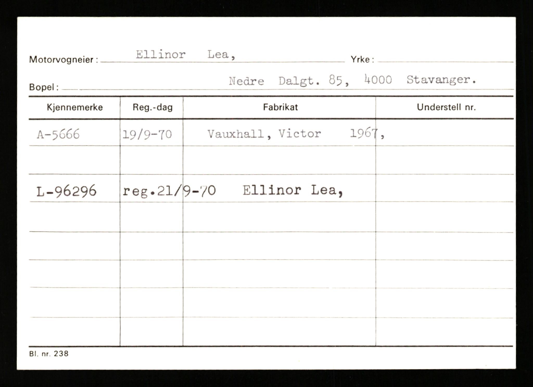 Stavanger trafikkstasjon, AV/SAST-A-101942/0/G/L0001: Registreringsnummer: 0 - 5782, 1930-1971, p. 3341