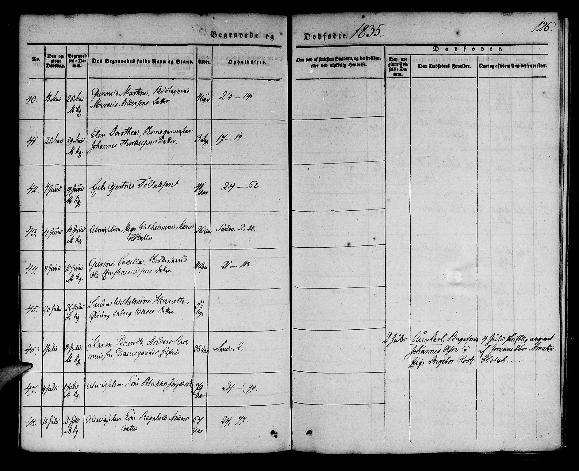 Korskirken sokneprestembete, AV/SAB-A-76101/H/Haa/L0043: Parish register (official) no. E 1, 1834-1848, p. 126