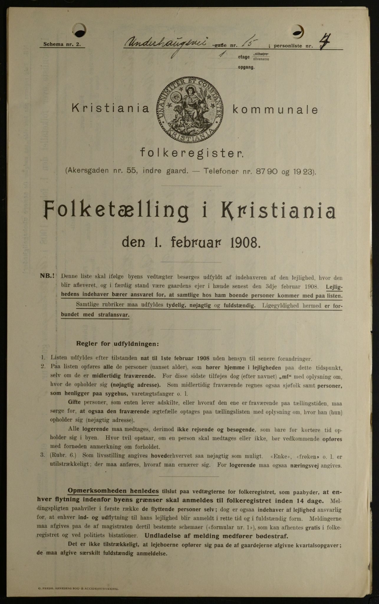 OBA, Municipal Census 1908 for Kristiania, 1908, p. 107631