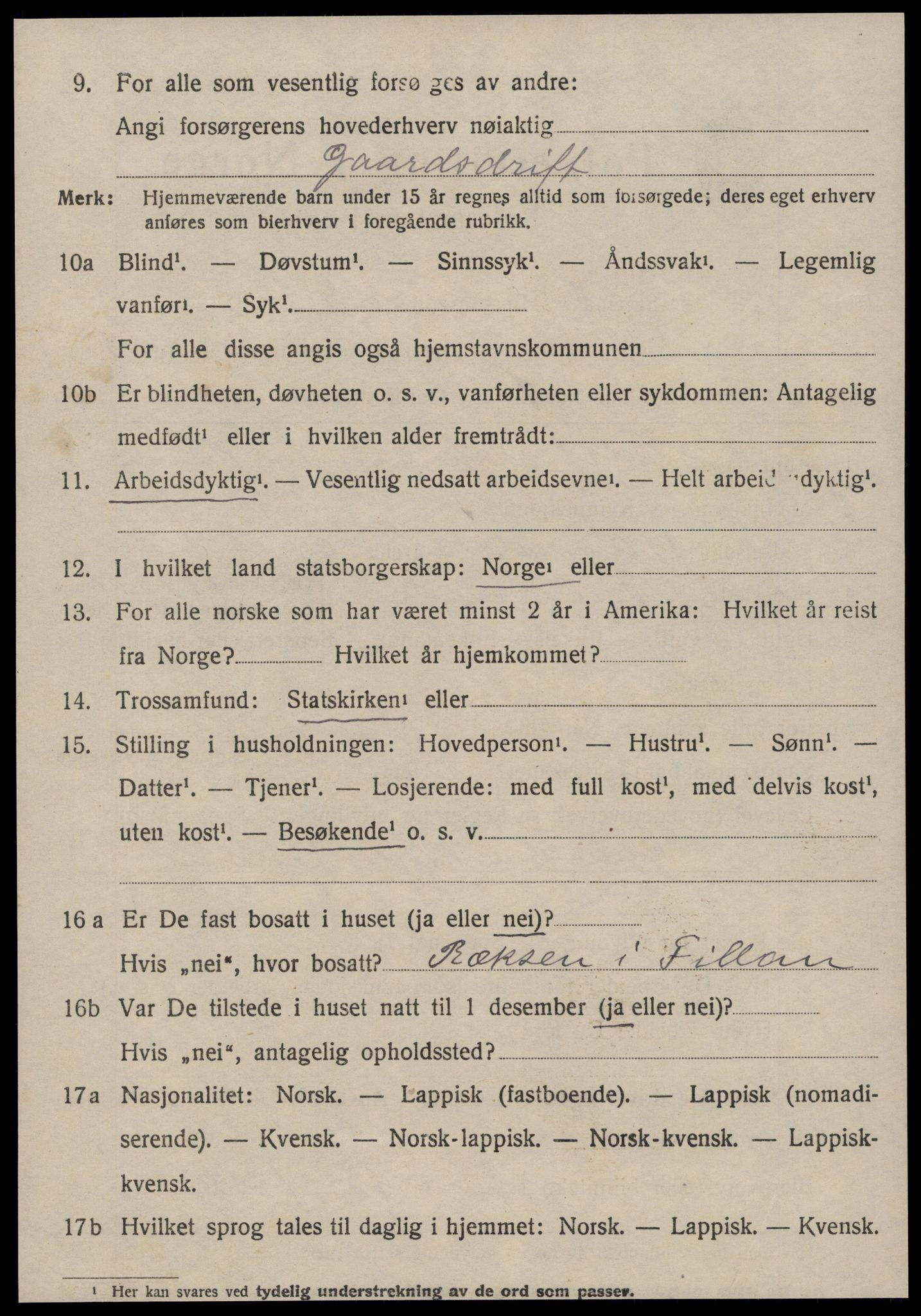 SAT, 1920 census for Fillan, 1920, p. 1777