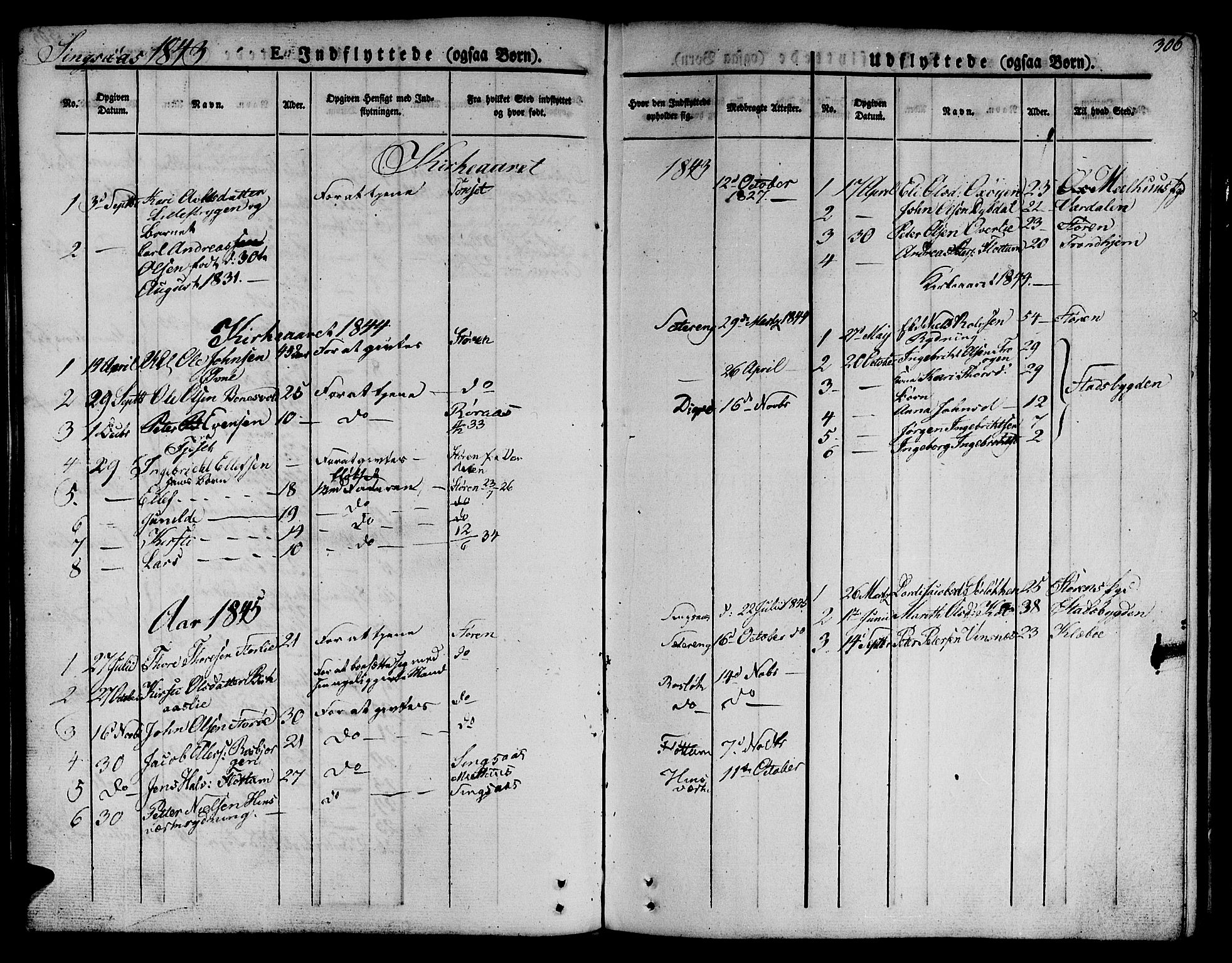 Ministerialprotokoller, klokkerbøker og fødselsregistre - Sør-Trøndelag, SAT/A-1456/685/L0961: Parish register (official) no. 685A05 /2, 1829-1845, p. 306