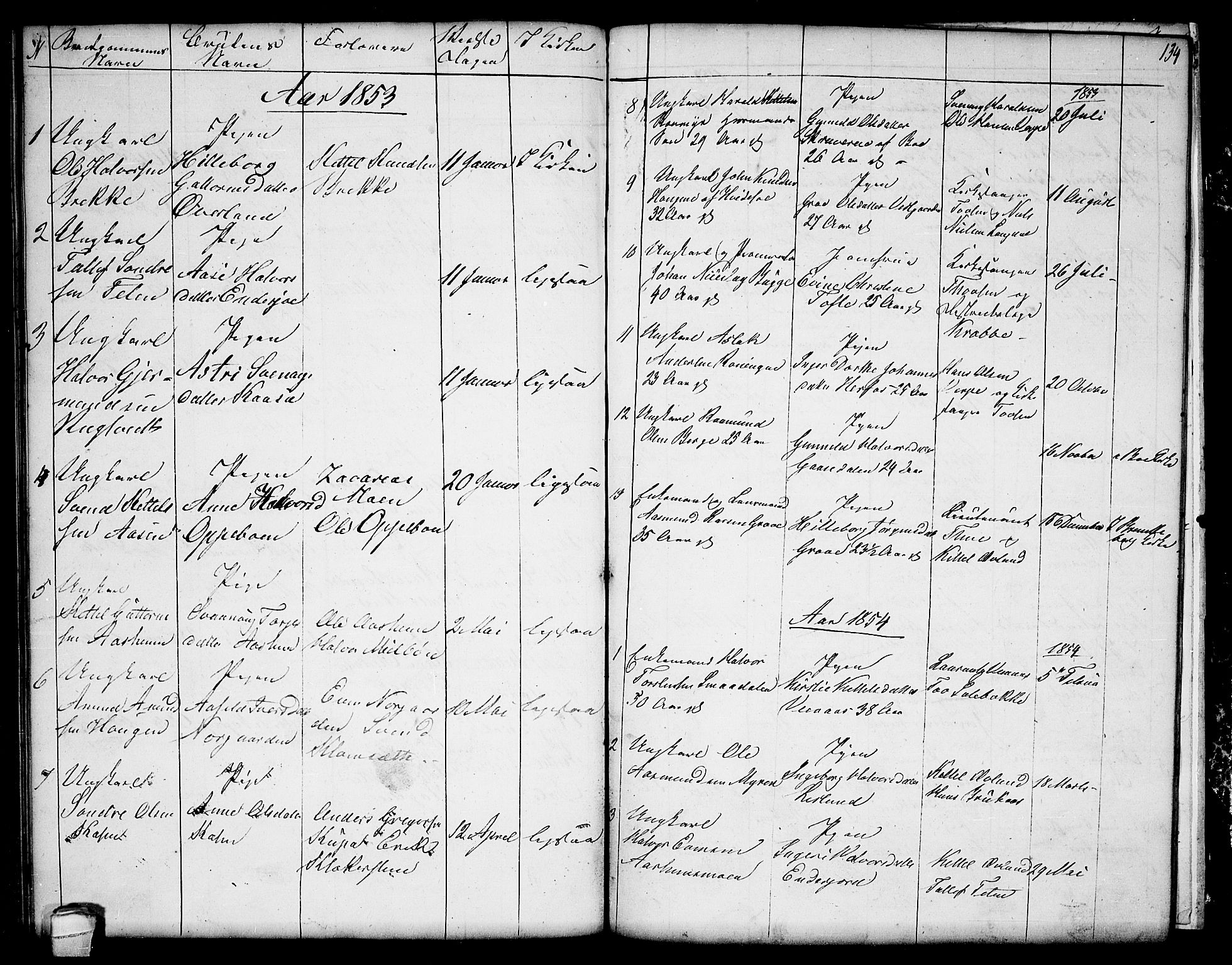 Seljord kirkebøker, SAKO/A-20/G/Ga/L0002: Parish register (copy) no. I 2, 1838-1866, p. 134