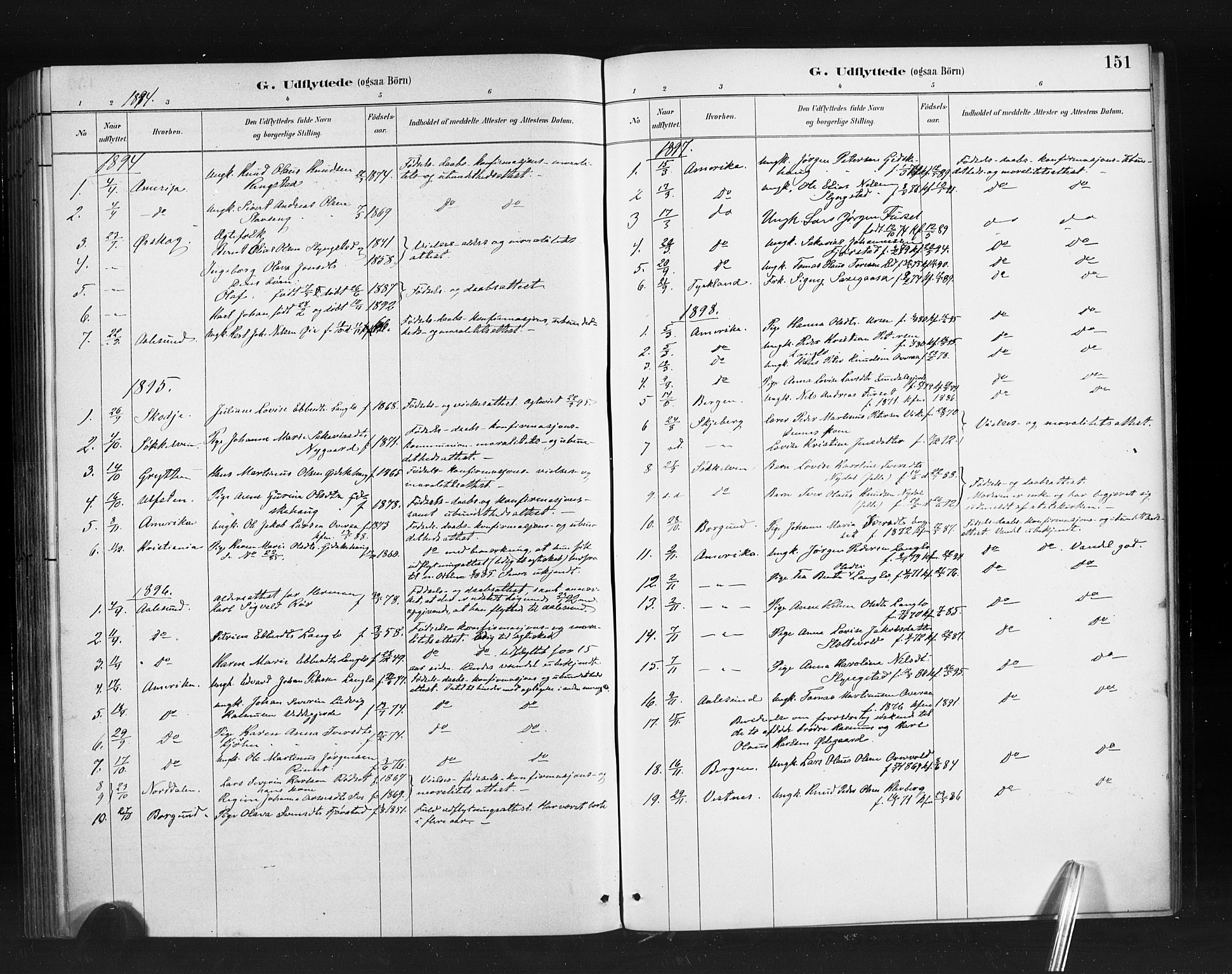 Ministerialprotokoller, klokkerbøker og fødselsregistre - Møre og Romsdal, SAT/A-1454/520/L0283: Parish register (official) no. 520A12, 1882-1898, p. 151