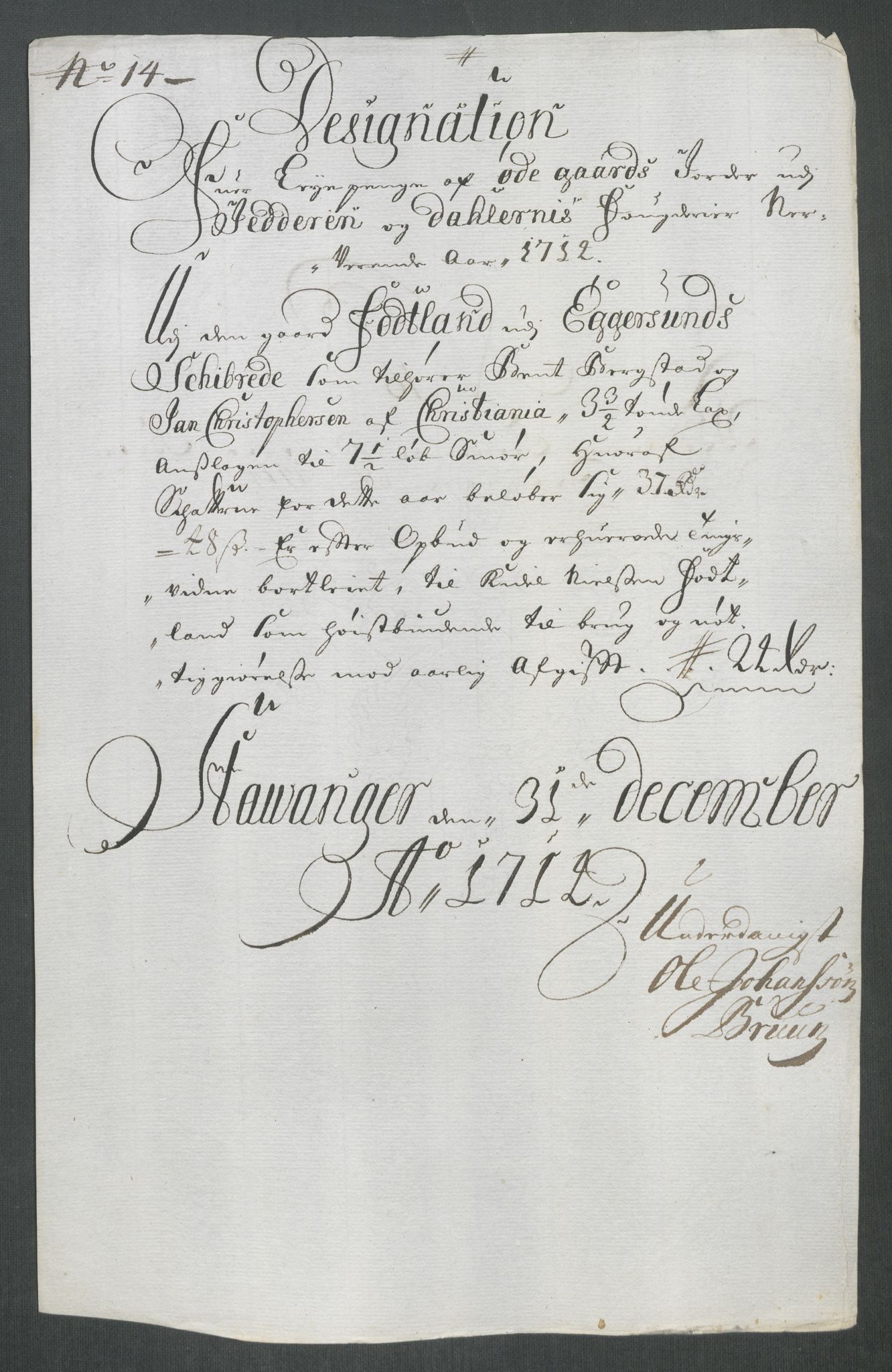 Rentekammeret inntil 1814, Reviderte regnskaper, Fogderegnskap, AV/RA-EA-4092/R46/L2738: Fogderegnskap Jæren og Dalane, 1713-1714, p. 307