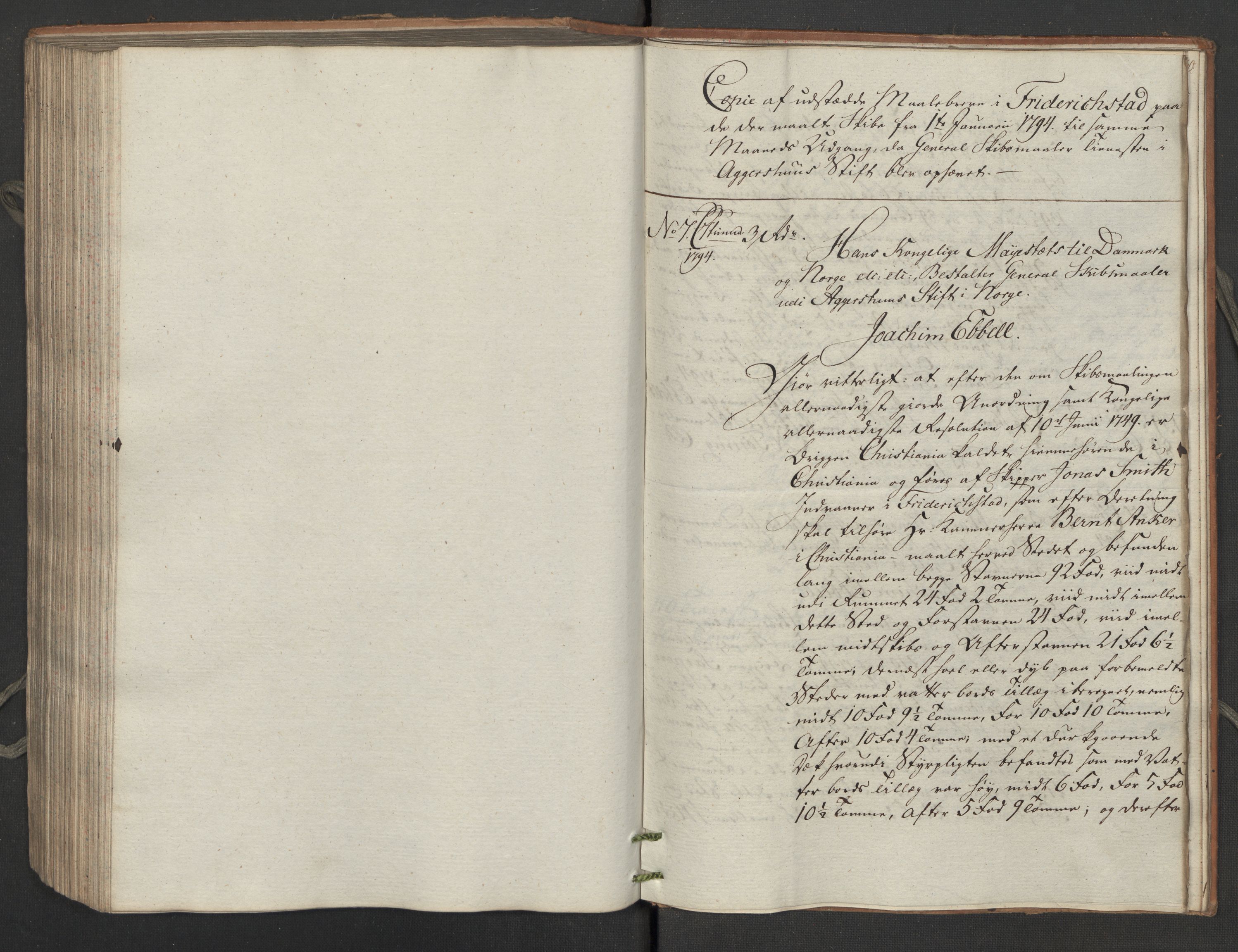 Generaltollkammeret, tollregnskaper, RA/EA-5490/R02/L0115/0001: Tollregnskaper Fredrikstad / Inngående tollbok, 1794