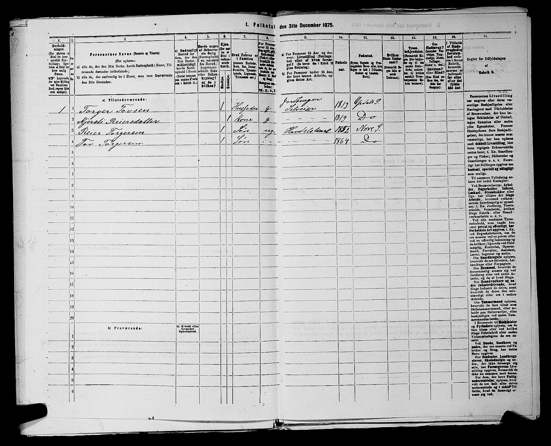SAKO, 1875 census for 0633P Nore, 1875, p. 688