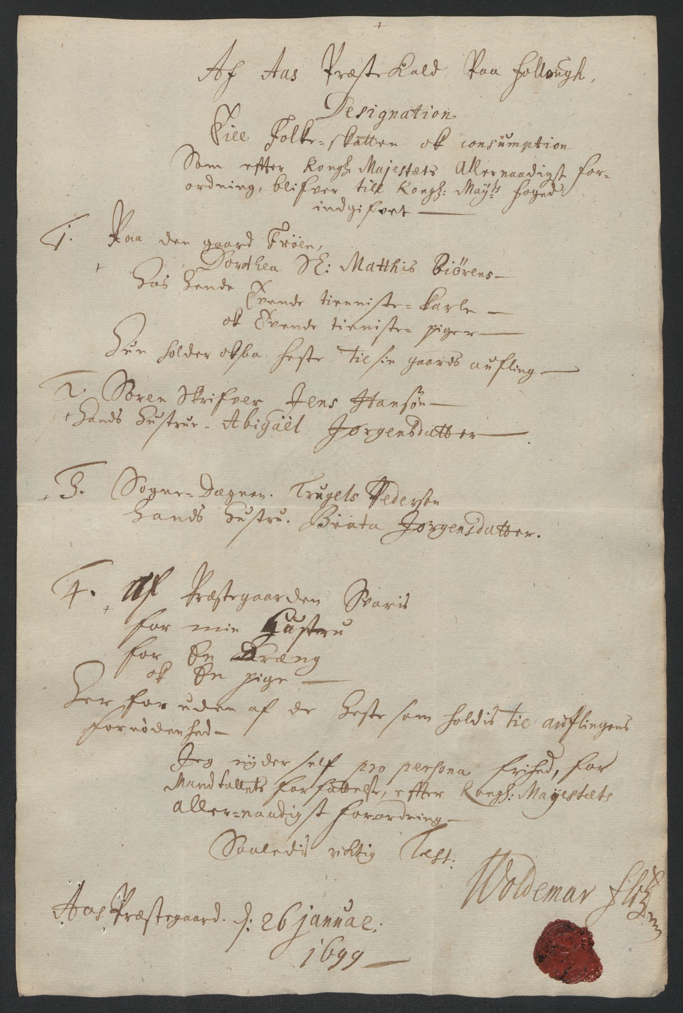 Rentekammeret inntil 1814, Reviderte regnskaper, Fogderegnskap, AV/RA-EA-4092/R10/L0442: Fogderegnskap Aker og Follo, 1699, p. 240