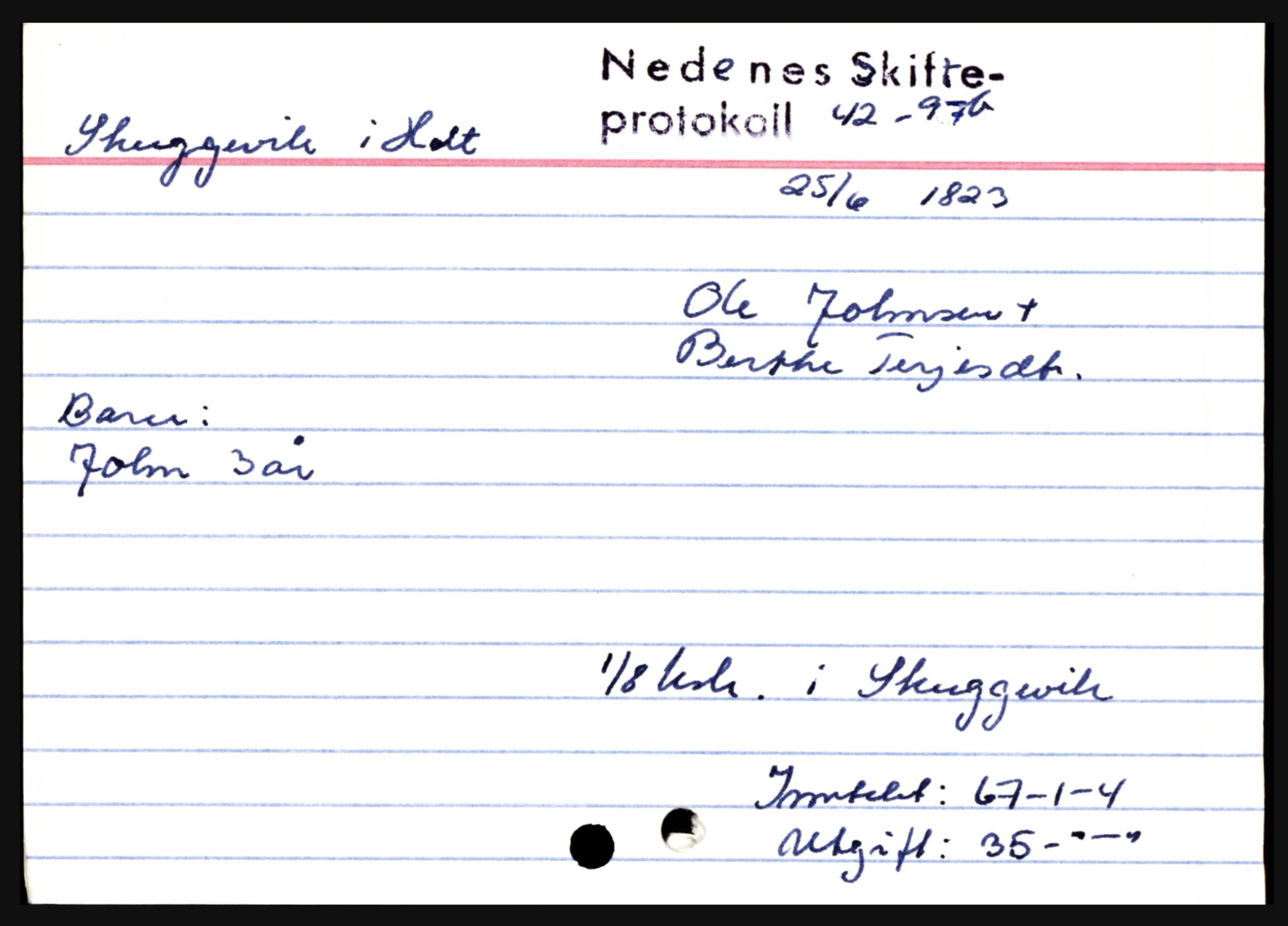 Nedenes sorenskriveri før 1824, AV/SAK-1221-0007/H, p. 27265