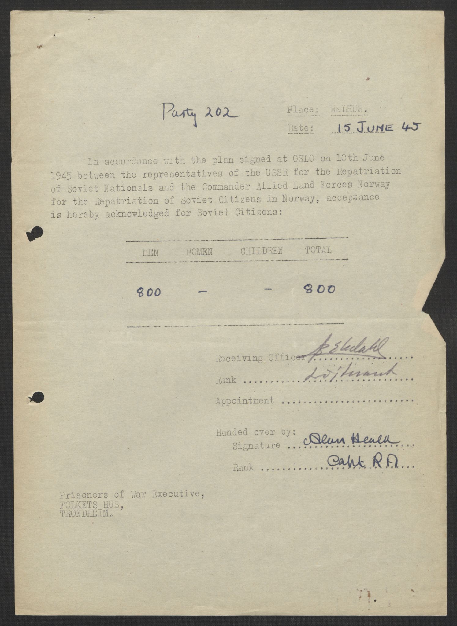 Flyktnings- og fangedirektoratet, Repatrieringskontoret, AV/RA-S-1681/D/Db/L0017: Displaced Persons (DPs) og sivile tyskere, 1945-1948, p. 696