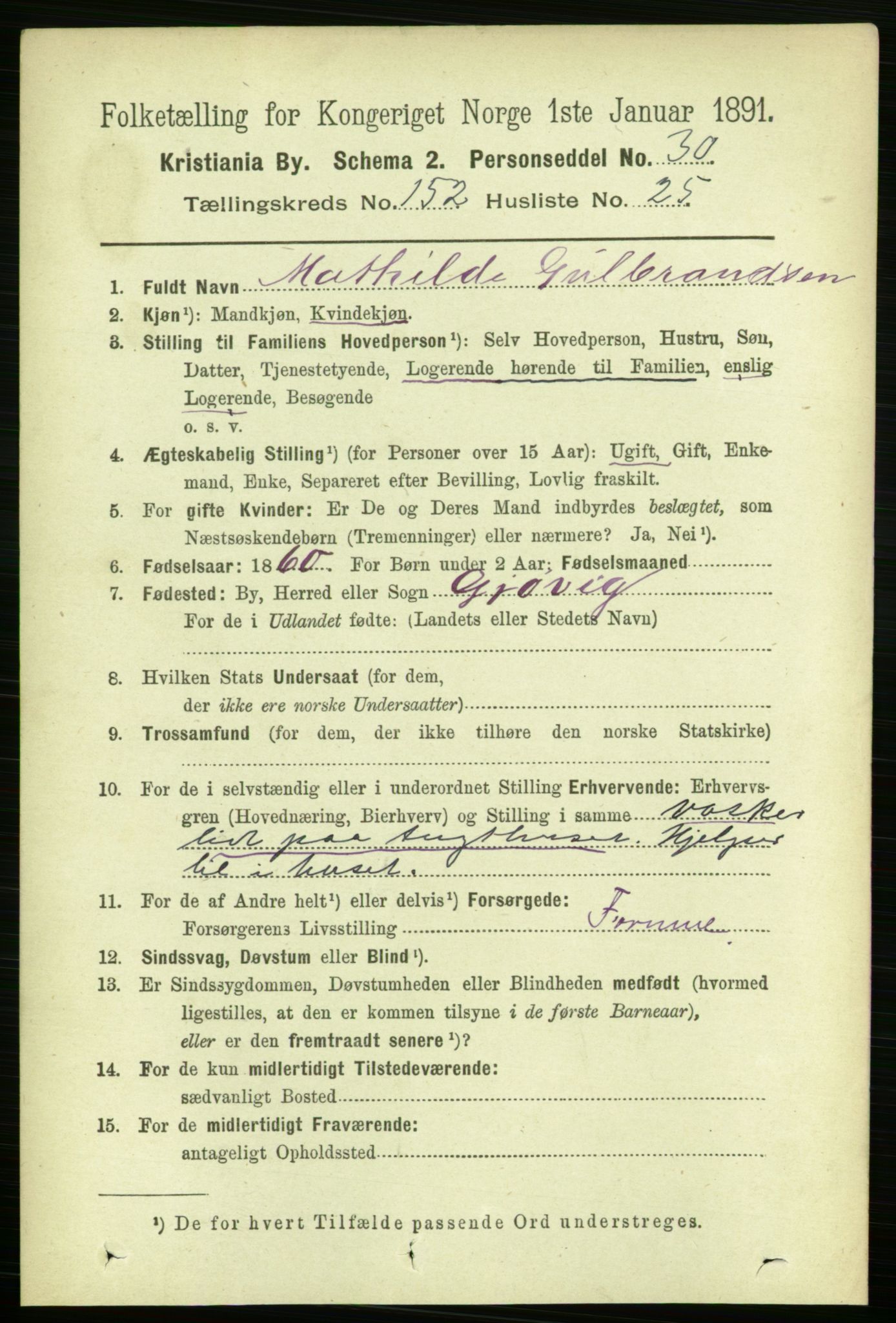 RA, 1891 census for 0301 Kristiania, 1891, p. 86002