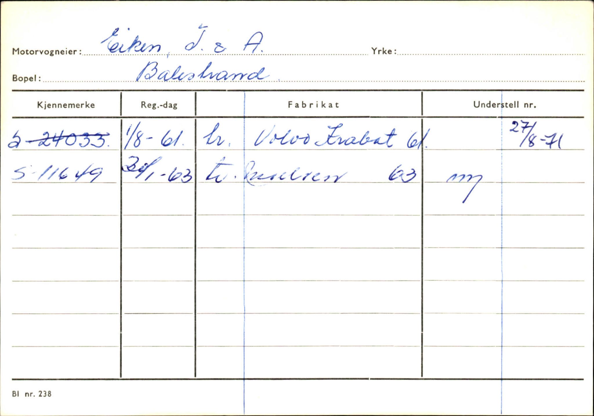 Statens vegvesen, Sogn og Fjordane vegkontor, AV/SAB-A-5301/4/F/L0132: Eigarregister Askvoll A-Å. Balestrand A-Å, 1945-1975, p. 1659