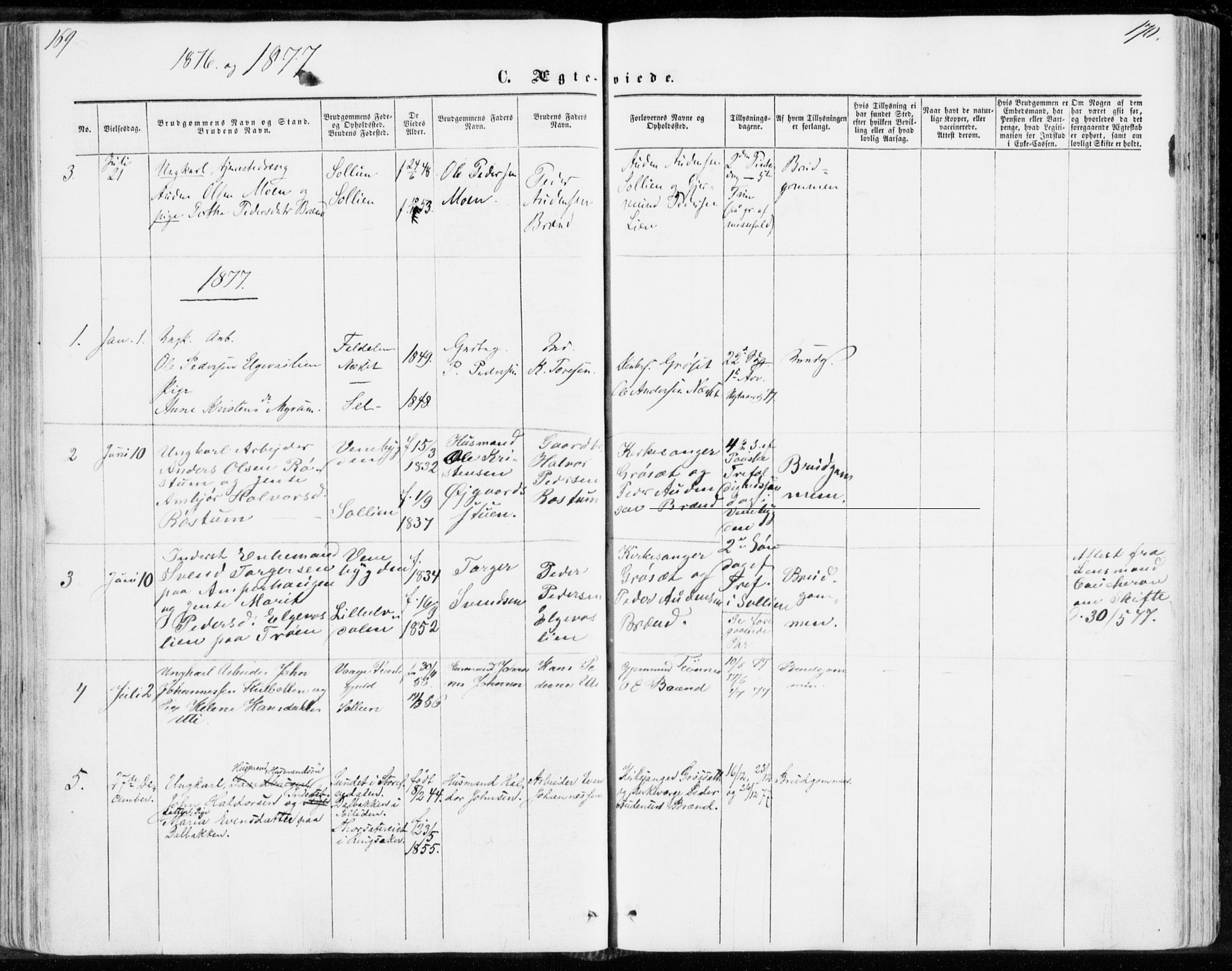 Sollia prestekontor, AV/SAH-PREST-050/H/Ha/Haa/L0001: Parish register (official) no. 1, 1856-1885, p. 169-170