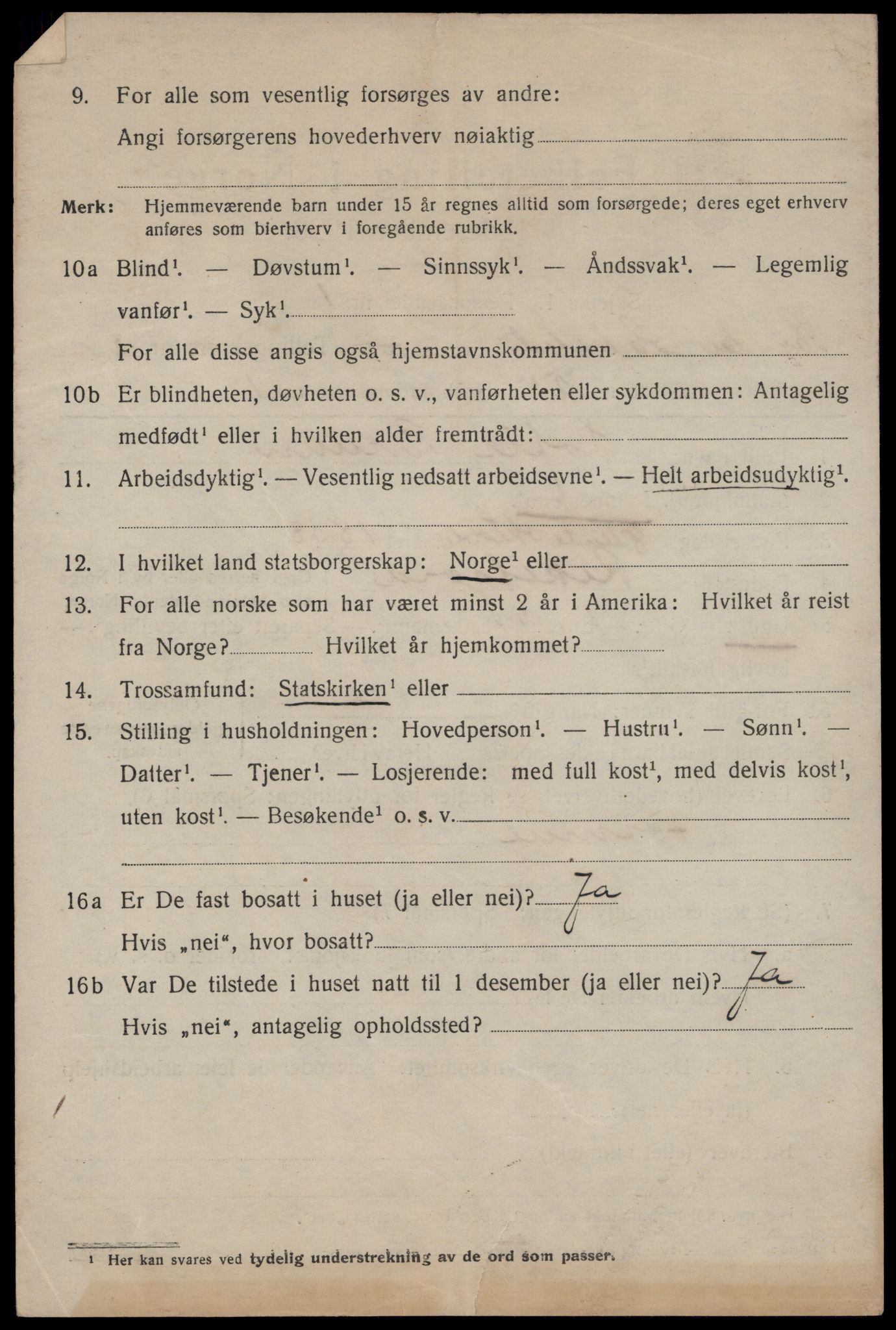 SAST, 1920 census for Sokndal town, 1920, p. 1148