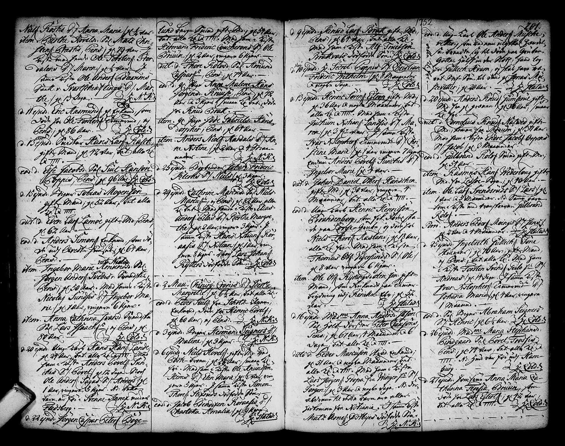 Kongsberg kirkebøker, AV/SAKO-A-22/F/Fa/L0003: Parish register (official) no. I 3, 1744-1755, p. 201