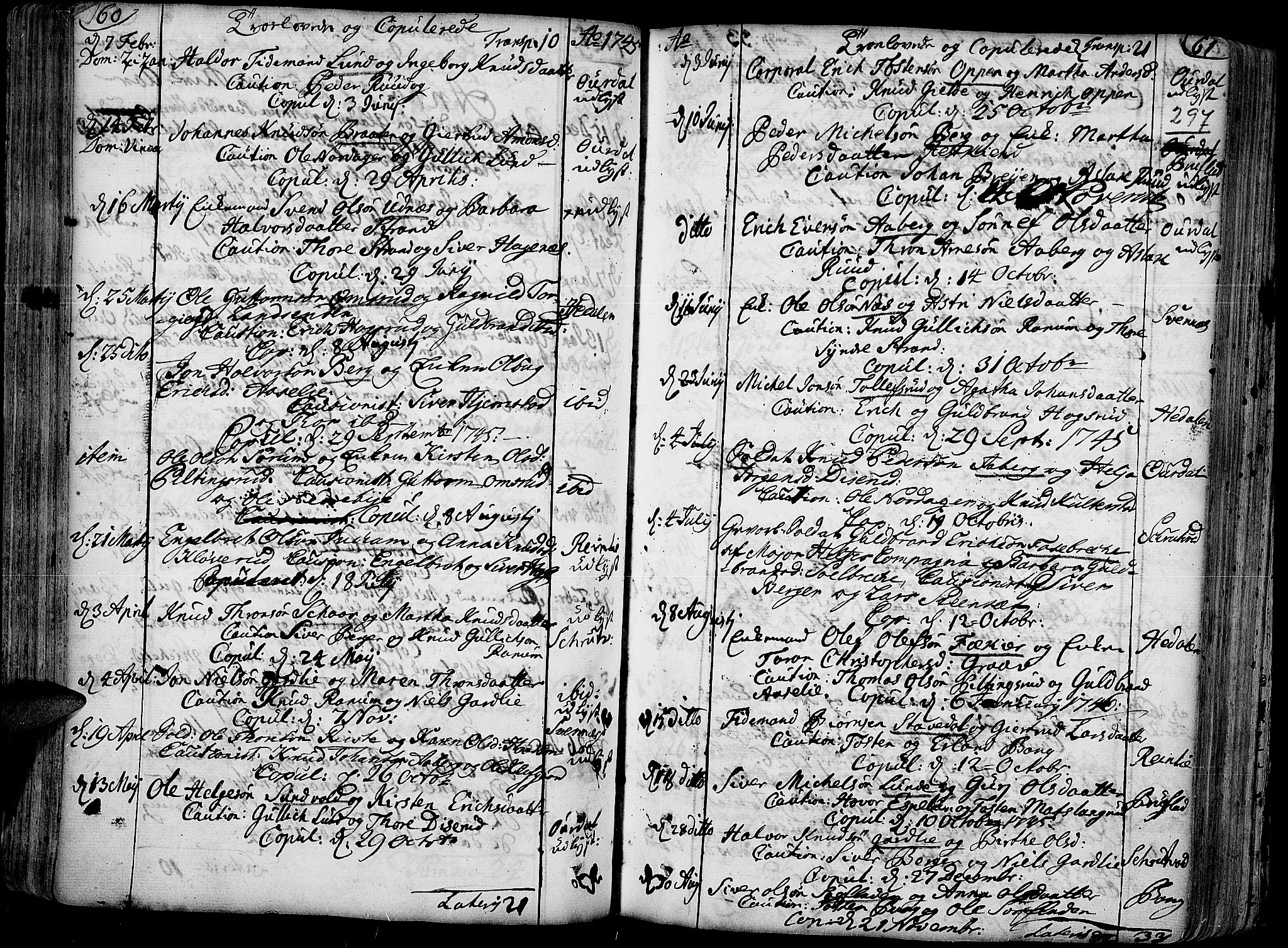Aurdal prestekontor, SAH/PREST-126/H/Ha/Haa/L0004: Parish register (official) no. 4, 1730-1762, p. 60-61