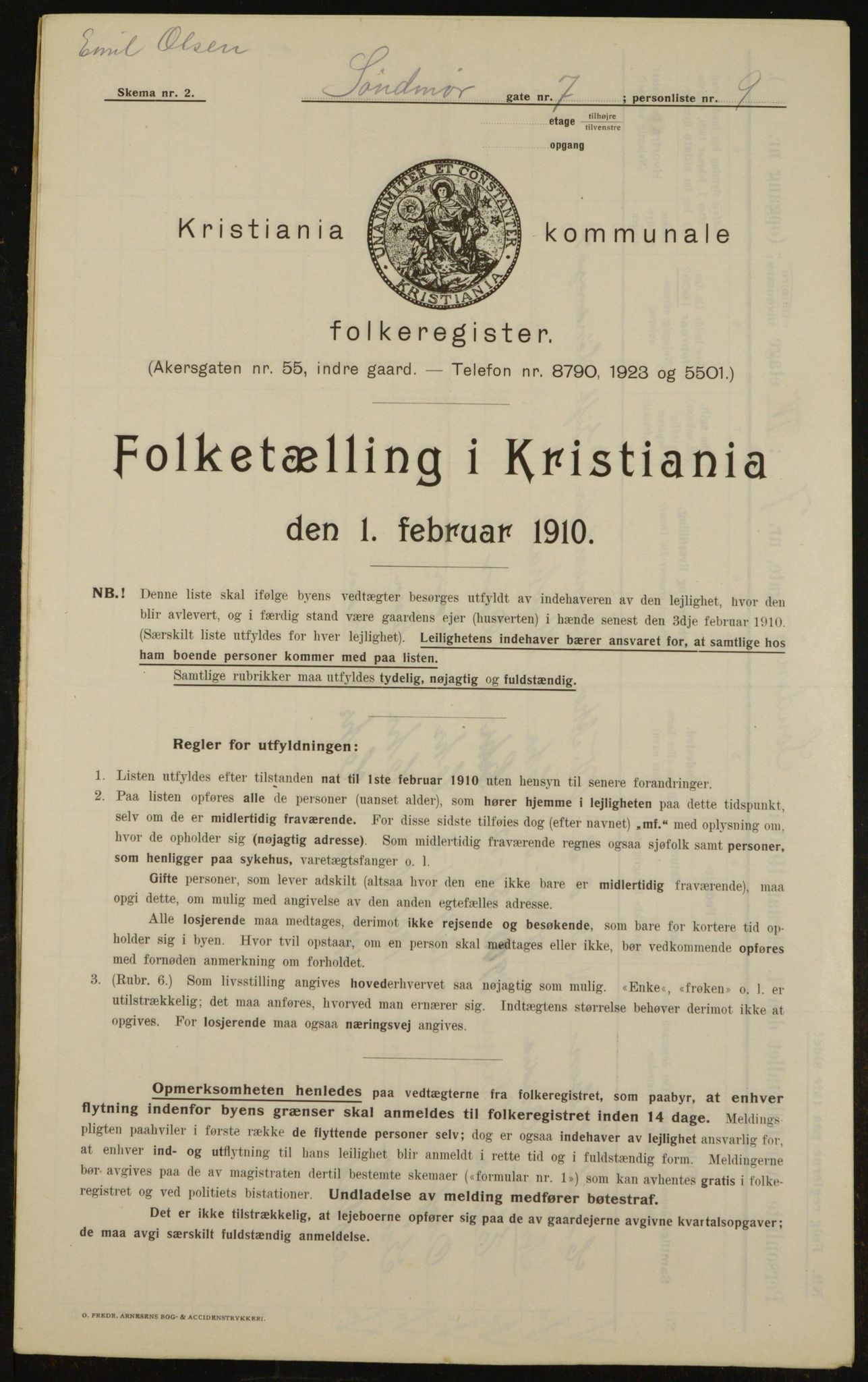 OBA, Municipal Census 1910 for Kristiania, 1910, p. 99379