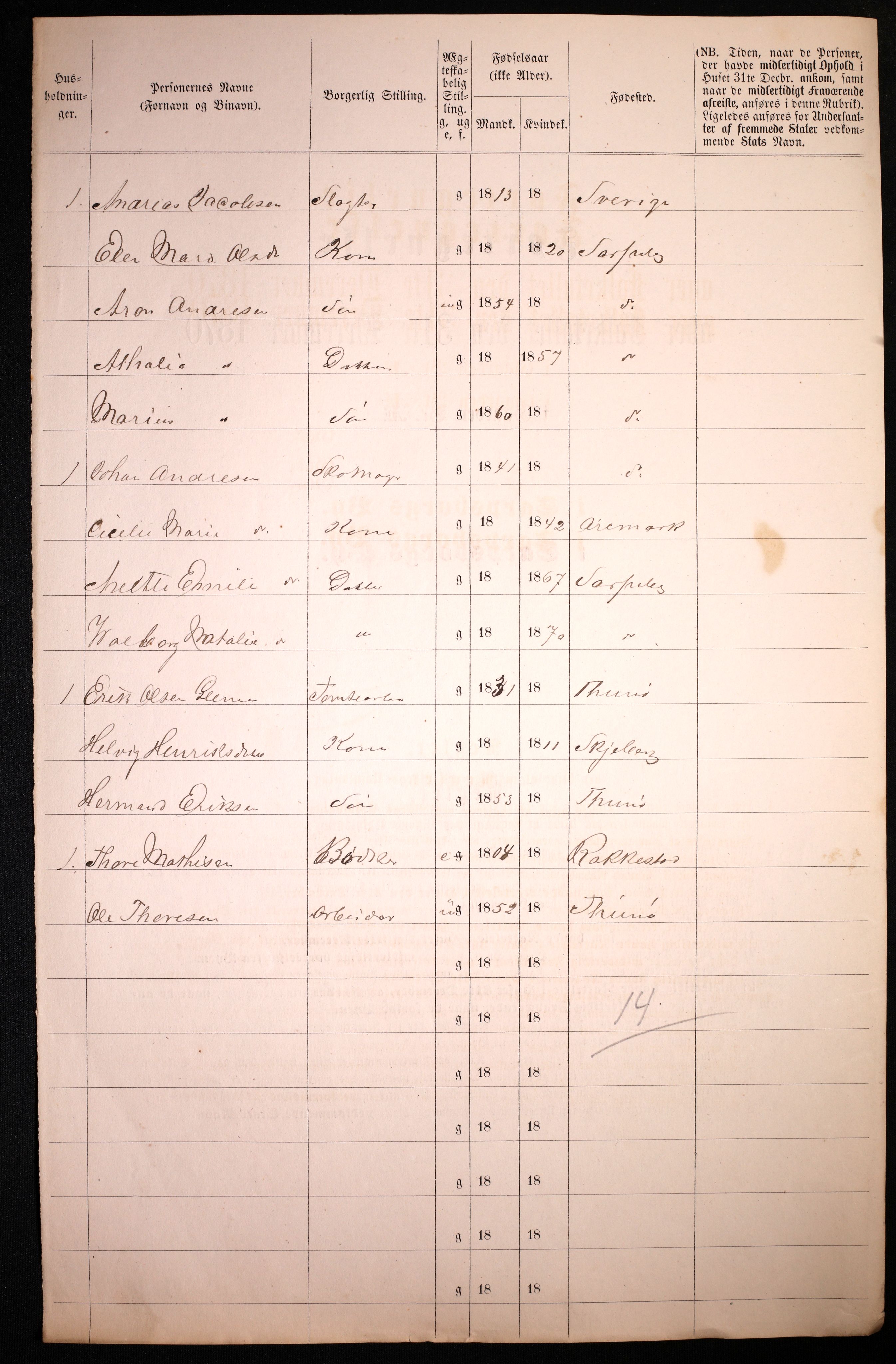 RA, 1870 census for 0102 Sarpsborg, 1870, p. 390