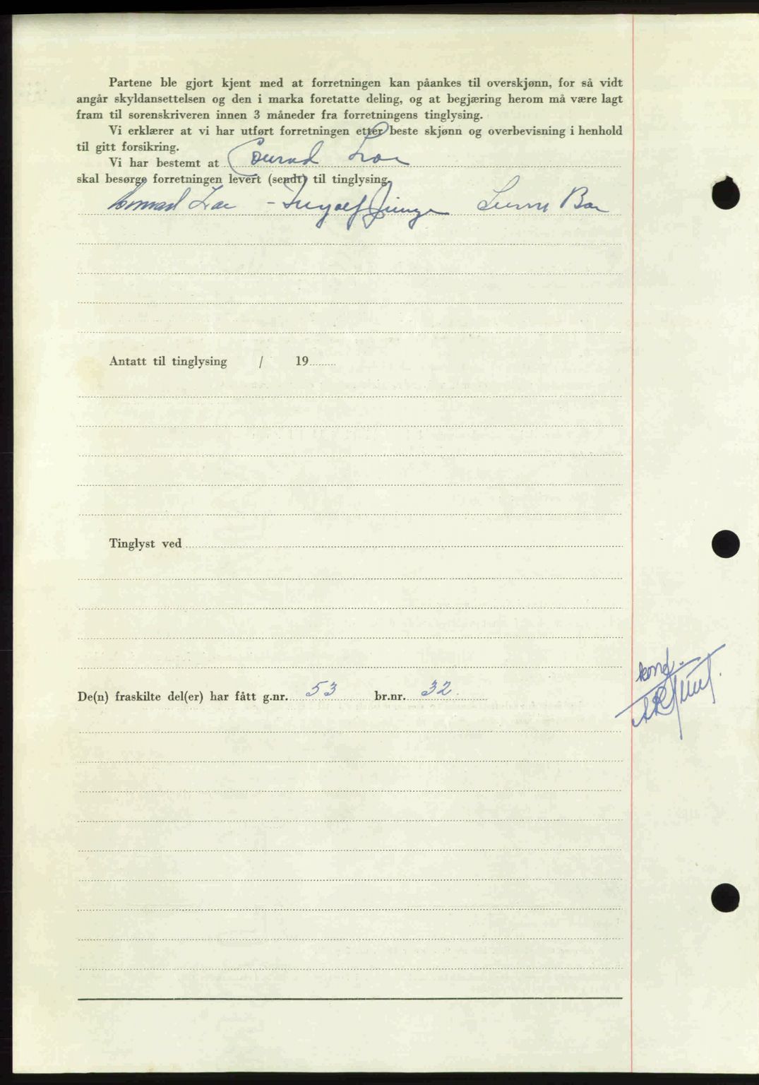 Nordmøre sorenskriveri, AV/SAT-A-4132/1/2/2Ca: Mortgage book no. A112, 1949-1949, Diary no: : 2533/1949