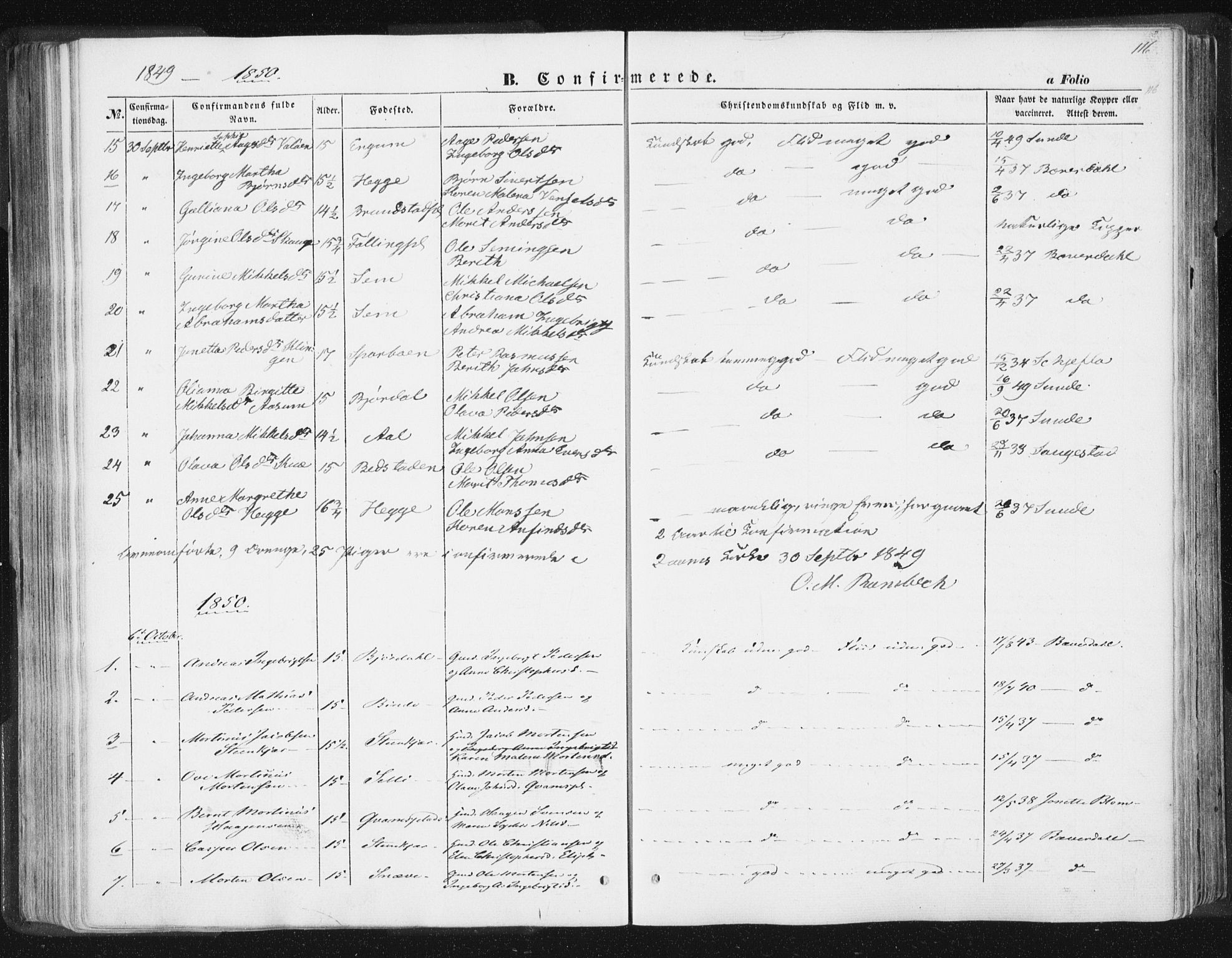 Ministerialprotokoller, klokkerbøker og fødselsregistre - Nord-Trøndelag, SAT/A-1458/746/L0446: Parish register (official) no. 746A05, 1846-1859, p. 116