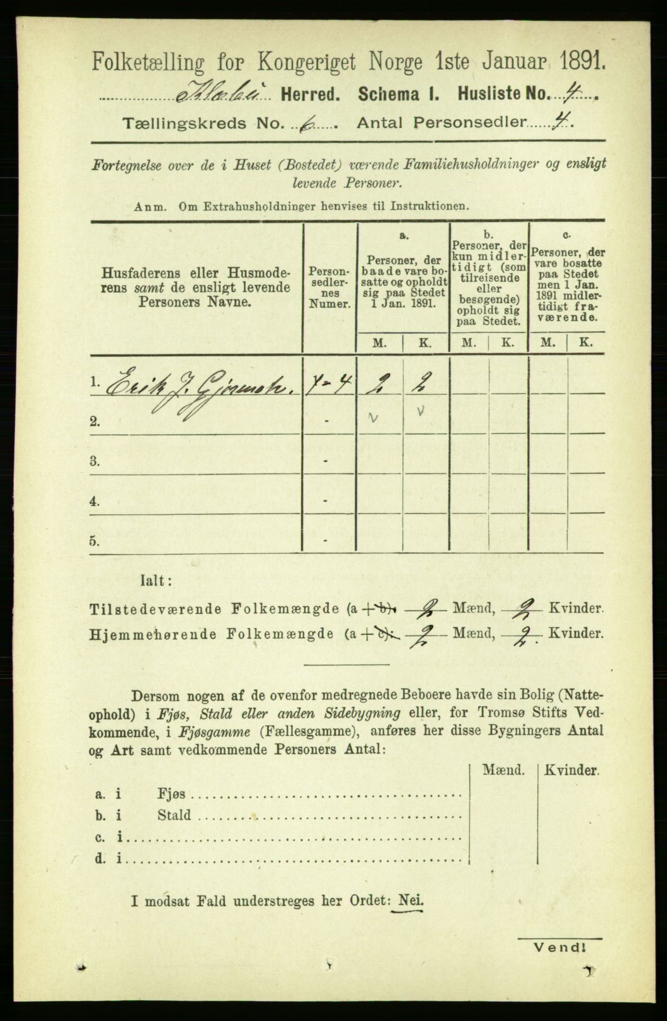 RA, 1891 census for 1662 Klæbu, 1891, p. 1212
