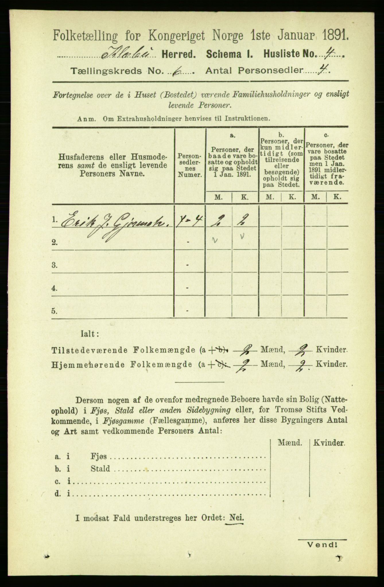 RA, 1891 census for 1662 Klæbu, 1891, p. 1212