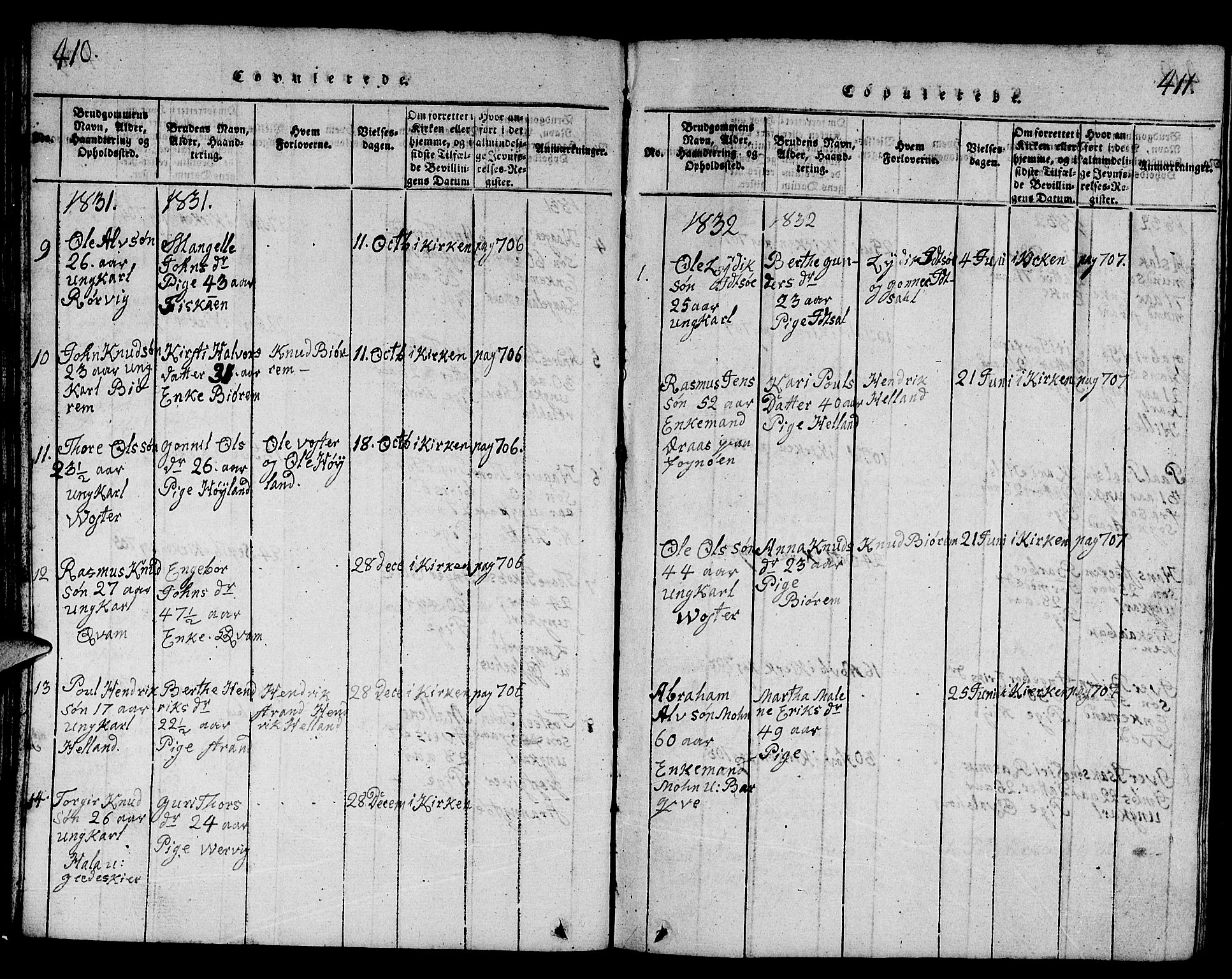 Strand sokneprestkontor, AV/SAST-A-101828/H/Ha/Hab/L0001: Parish register (copy) no. B 1, 1816-1854, p. 410-411