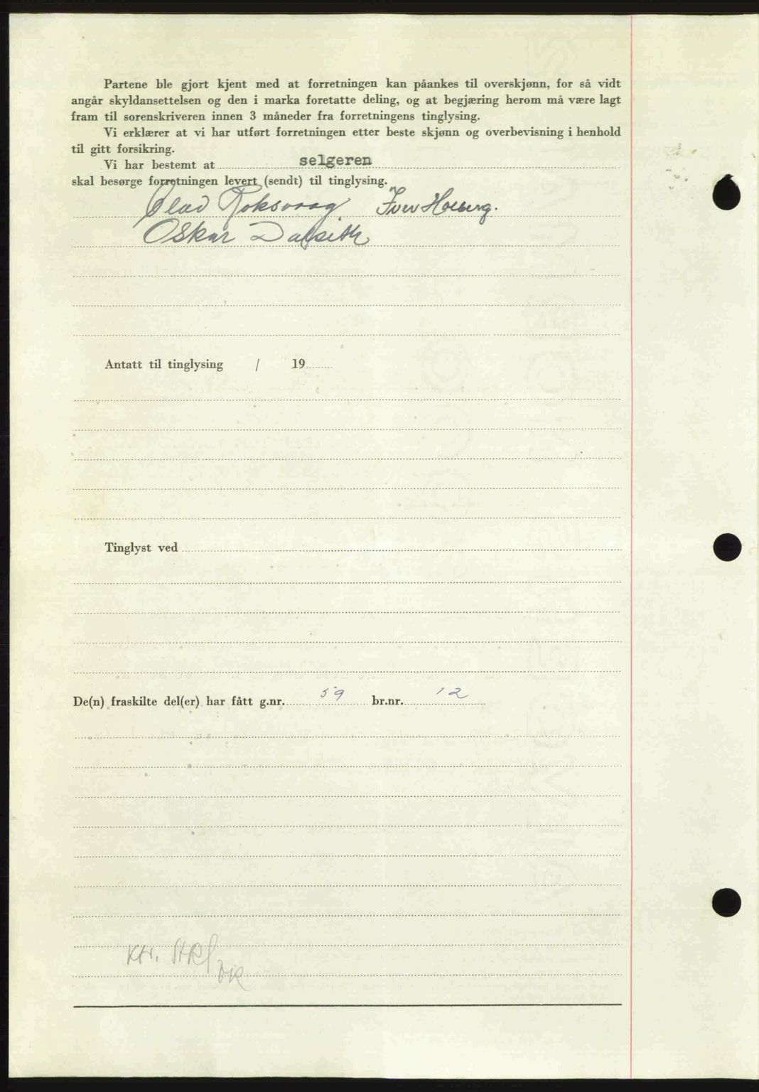 Nordmøre sorenskriveri, AV/SAT-A-4132/1/2/2Ca: Mortgage book no. A110, 1948-1949, Diary no: : 419/1949