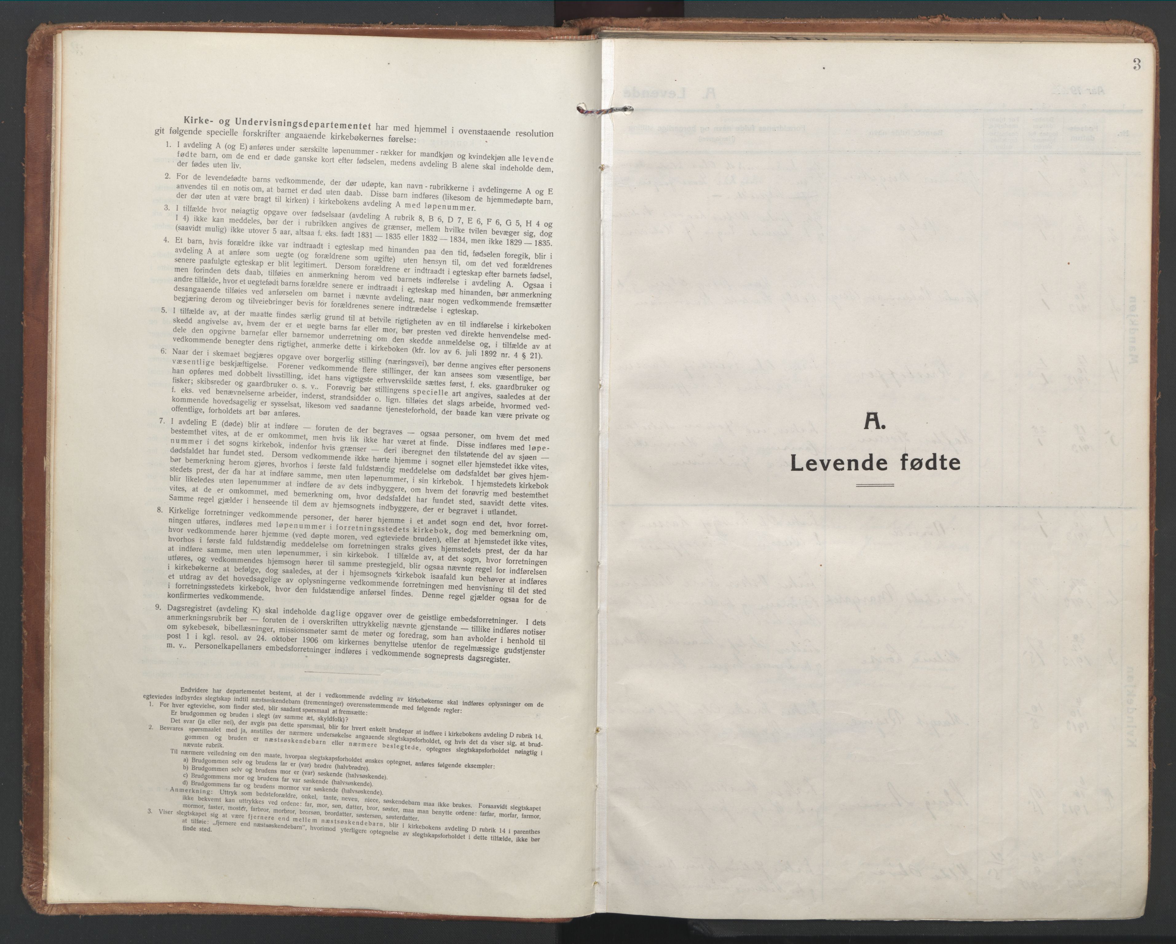 Ministerialprotokoller, klokkerbøker og fødselsregistre - Nordland, SAT/A-1459/886/L1222: Parish register (official) no. 886A04, 1914-1926, p. 3