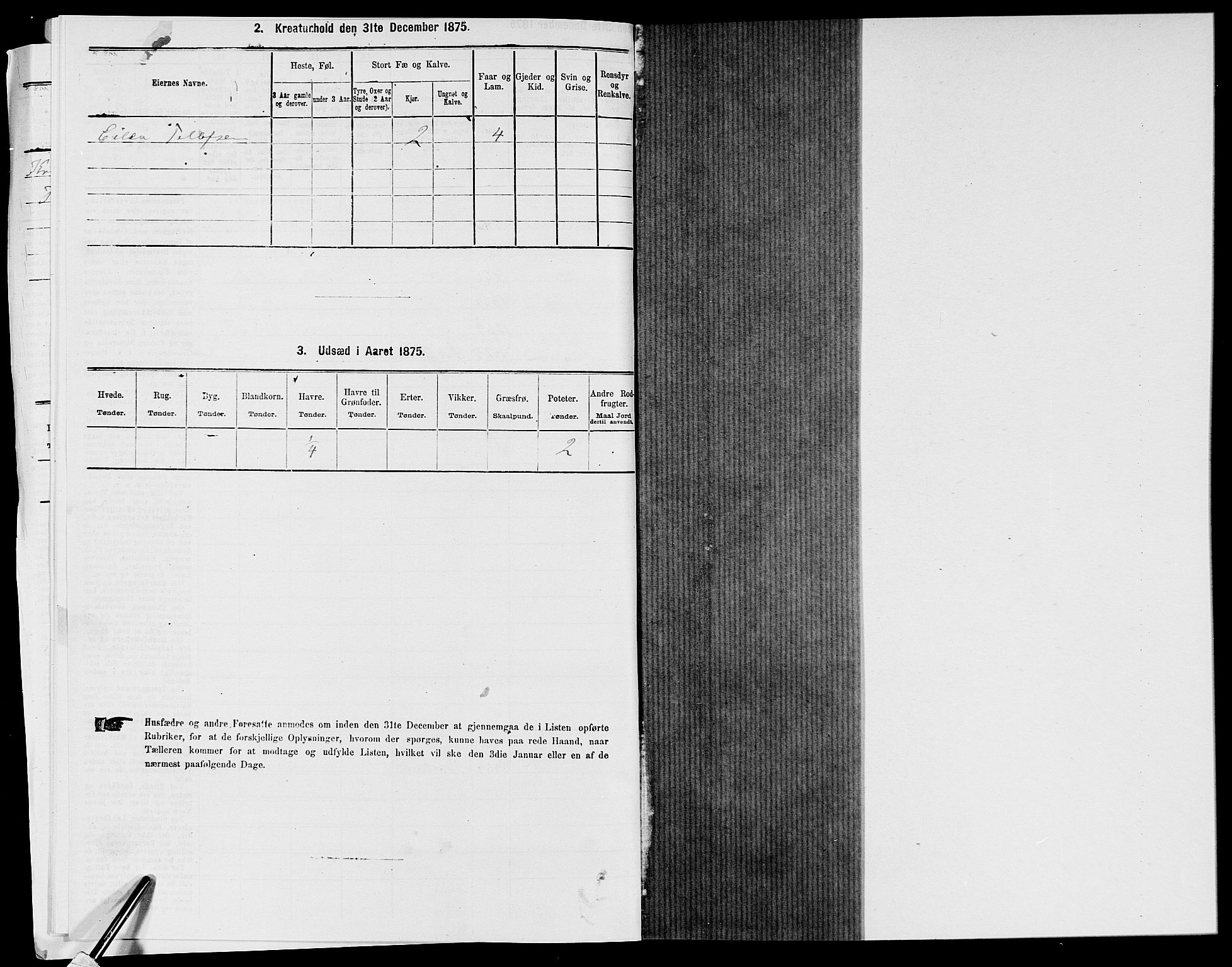 SAK, 1875 census for 1013P Tveit, 1875, p. 765